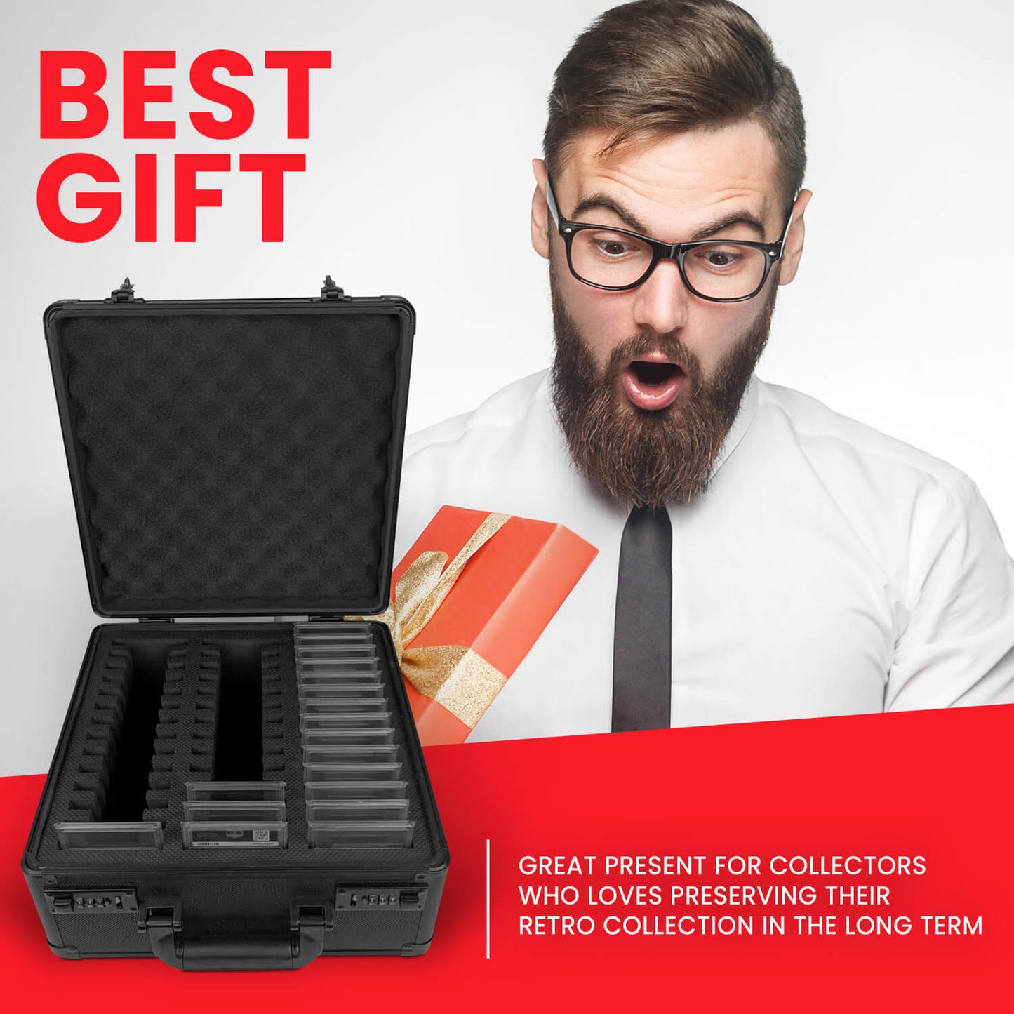 3 Row with Individual Slot Fit for 42 Graded Cards - Black - Jack Righteous