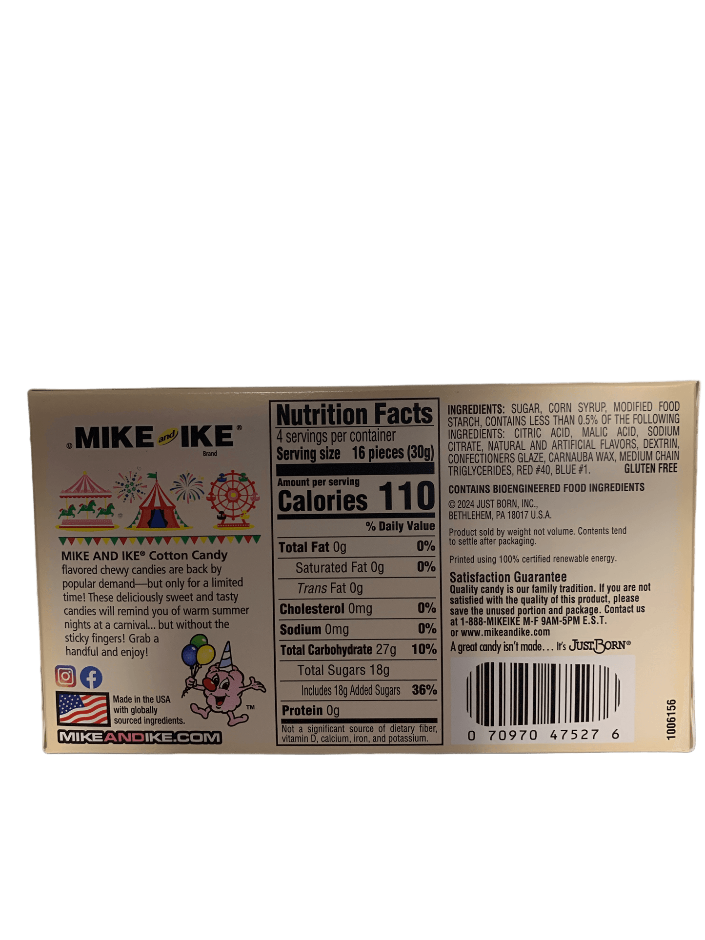 Mike and Ike Cotton Candy - 3 OZ - U.S Edition
