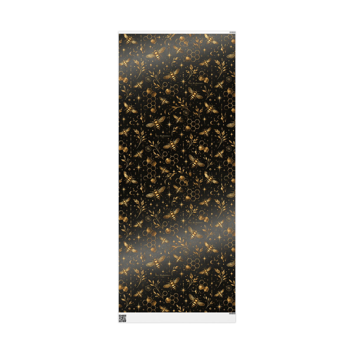 Wrapping Paper — Elegant Black & Gold Bee Pattern Gift Wrap
