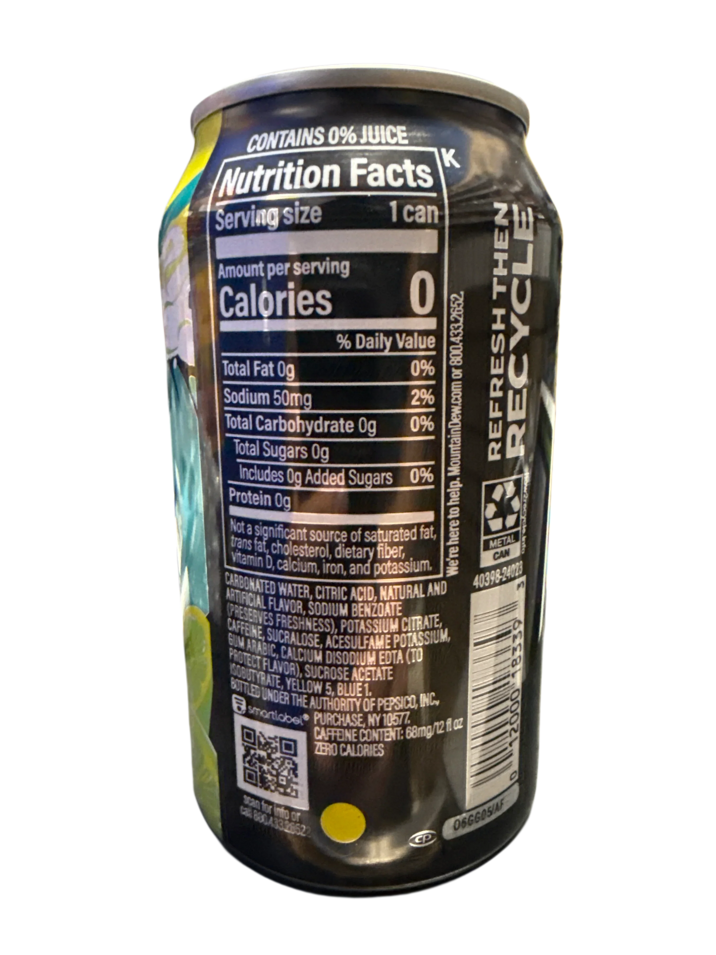 Mountain Dew Zero Sugar Baja Blast Tropical Lime 355ML - U.S Edition