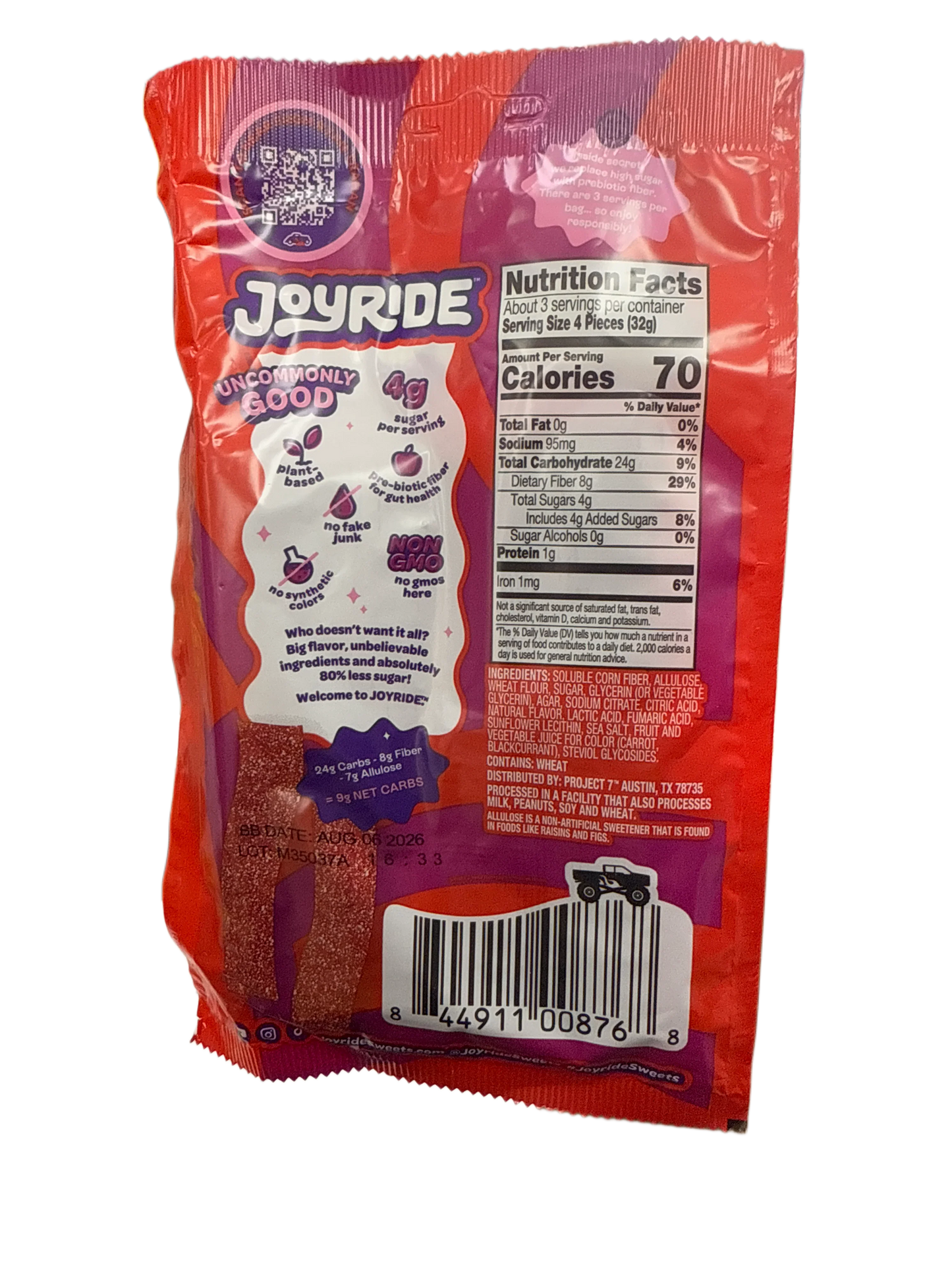 Ryan Trahan's Joyride Sour Strawberry Strips 99G - U.S Edition