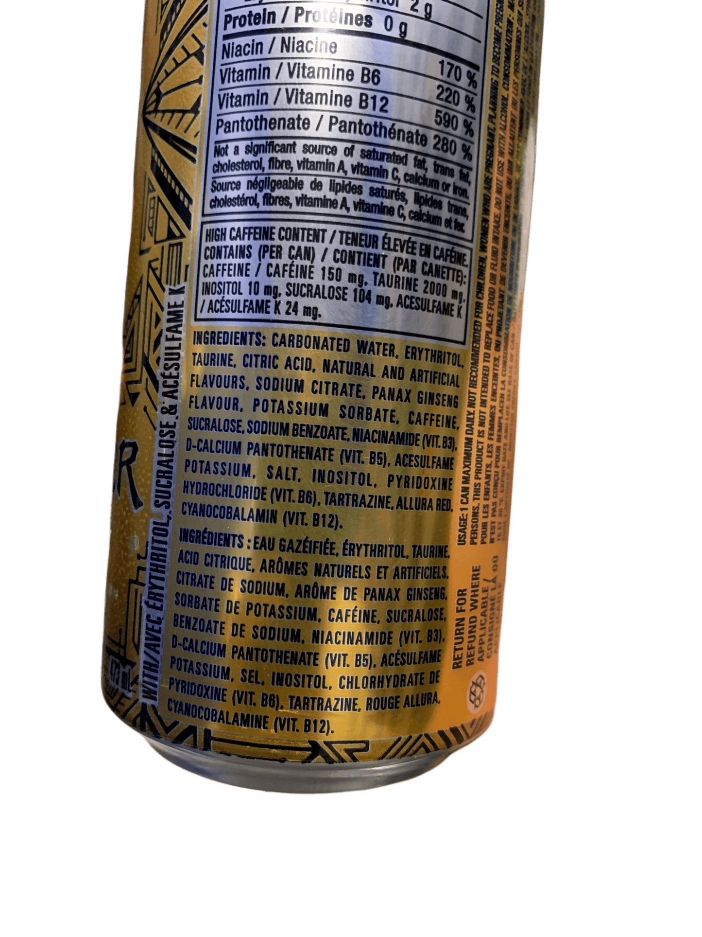 Monster Ultra Gold Zero Sugar Energy Drink 473ML - Canada Edition