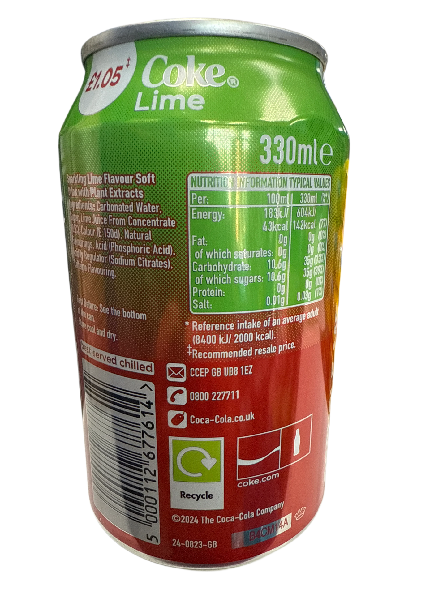 Coca Cola Lime Flavour Can 355ML - U.K Edition