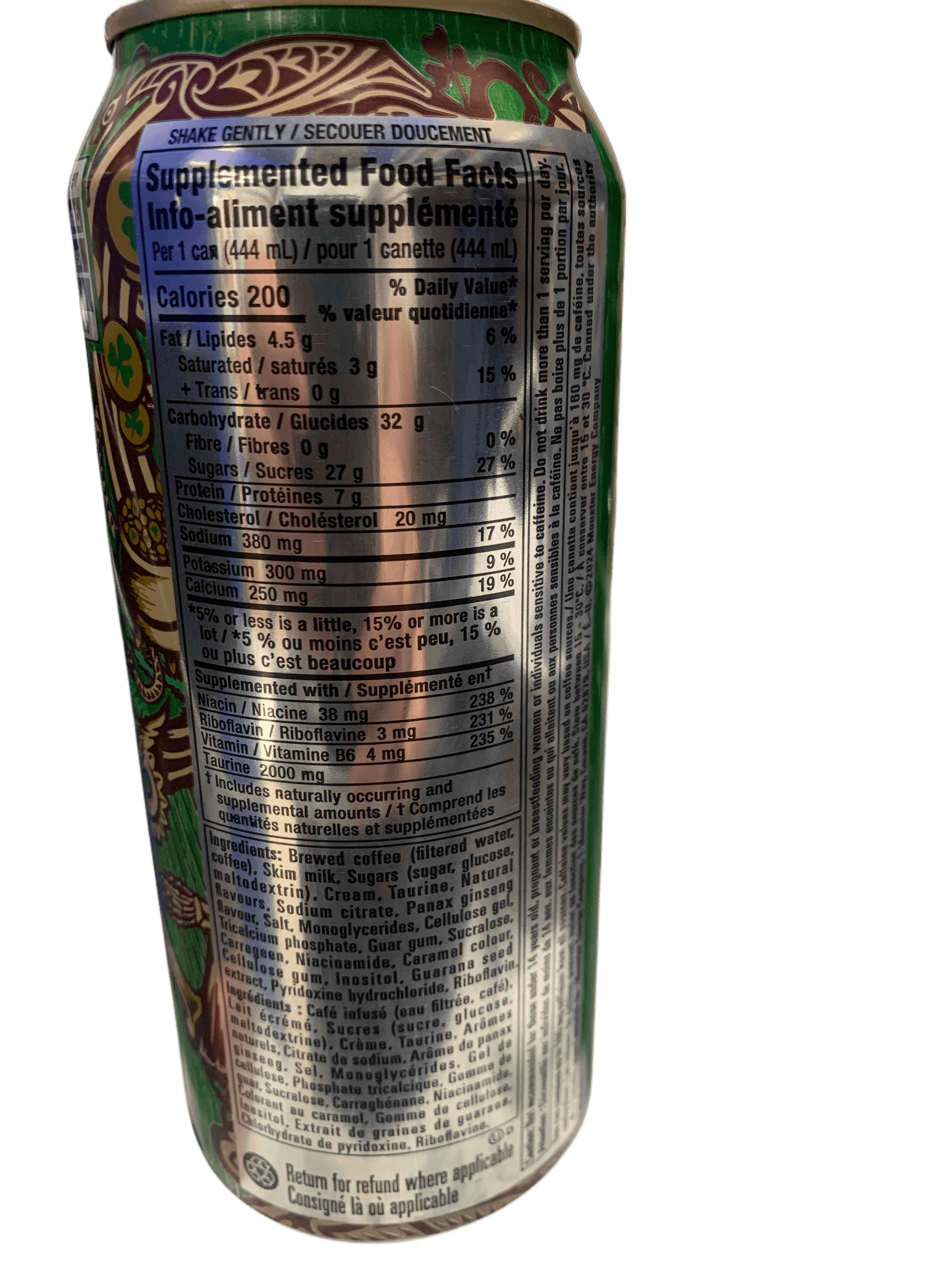 Monster Java Irish Cream Energy Drink 444ML - Canadian Edition