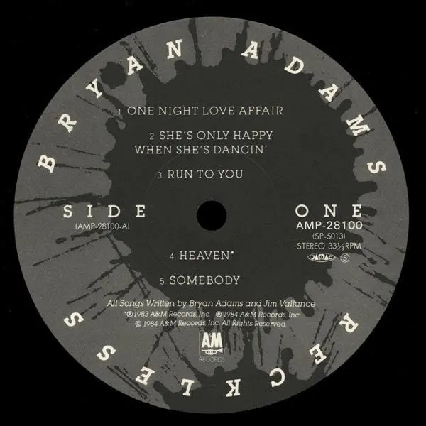 Bryan Adams – Reckless - 1984 Japanese Original!