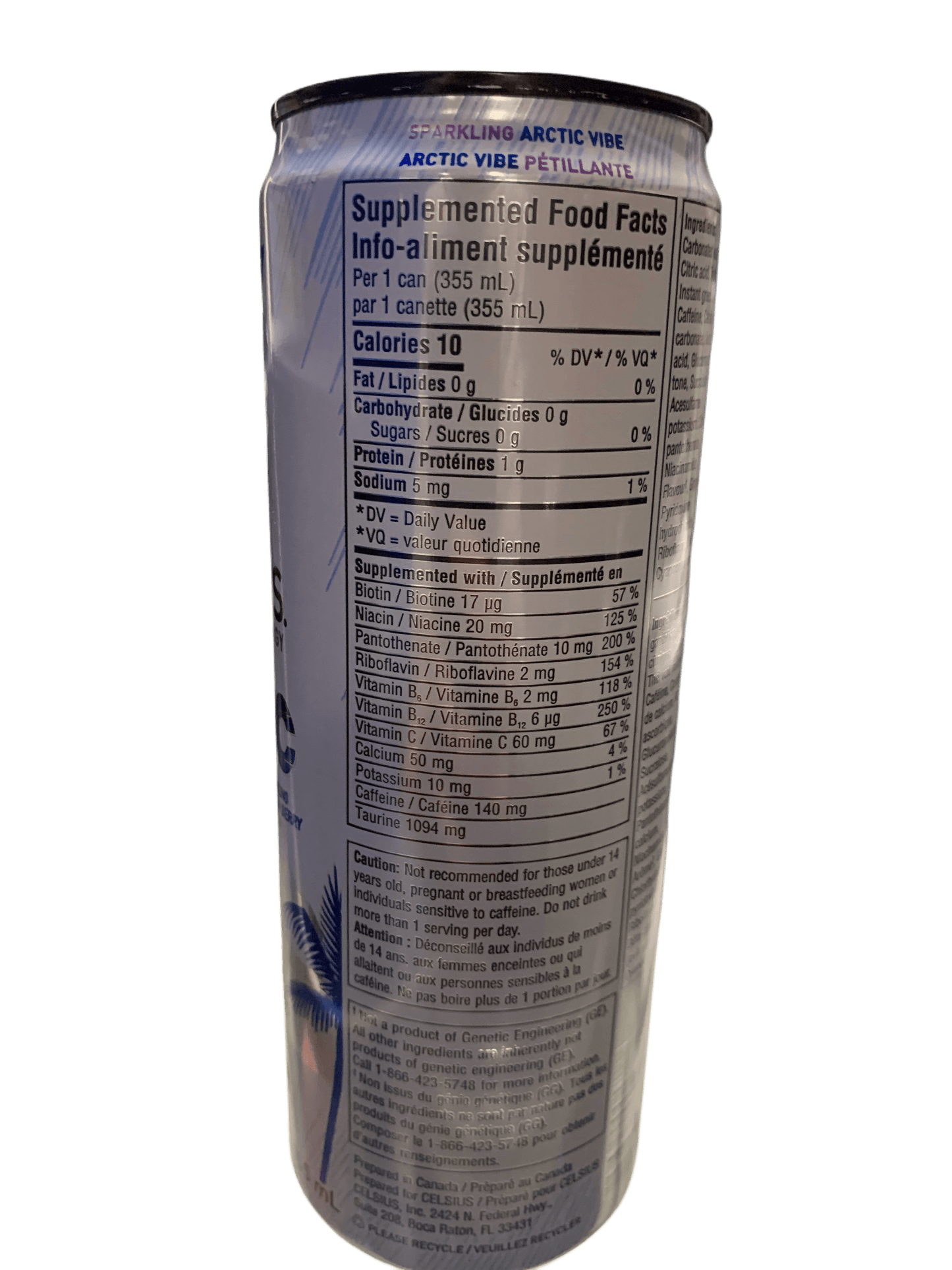 Celsius Arctic Vibe Zero Sugar Energy Drink 355ML - Canadian Edition