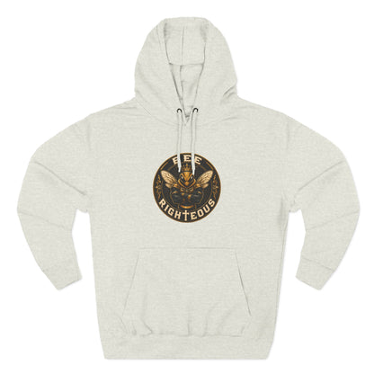 Light gray hoodie with a logo on the chest against a white background