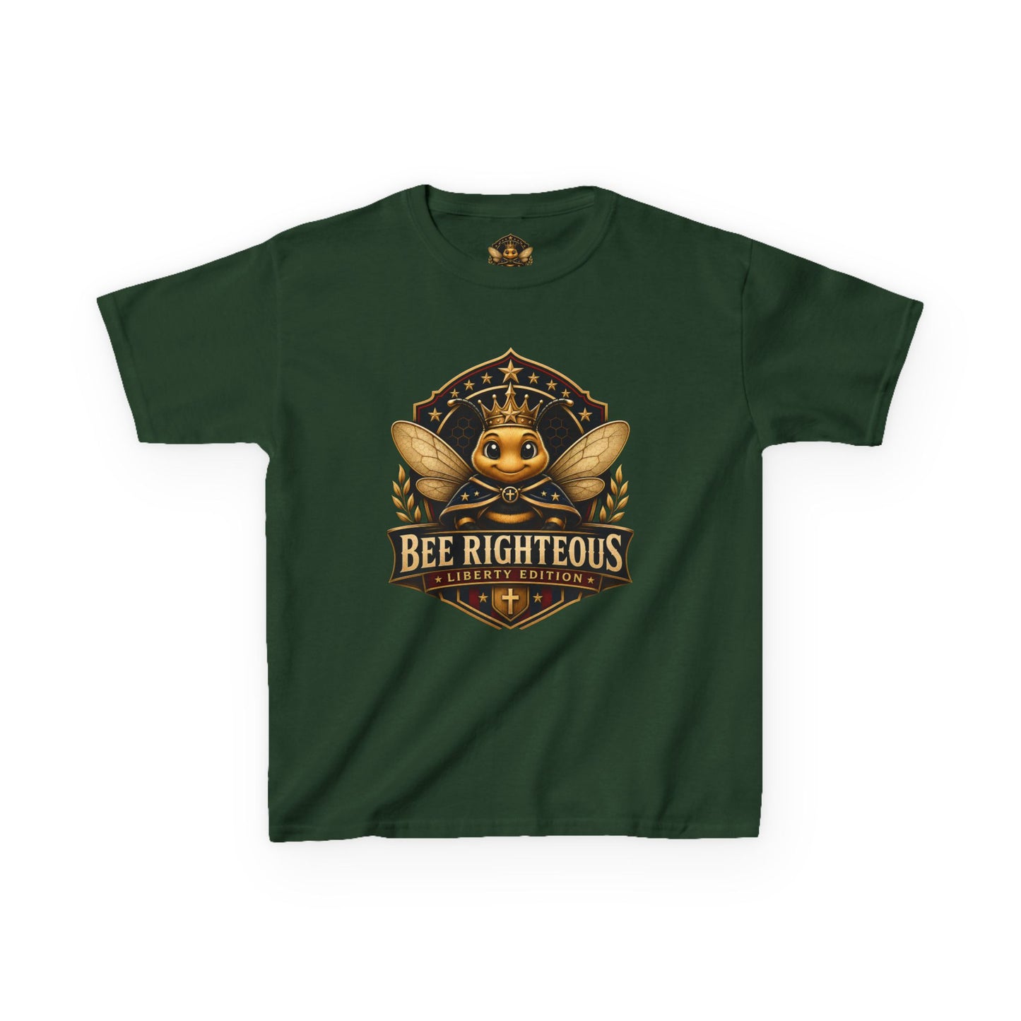 Green t-shirt with a highland cow design on a white background