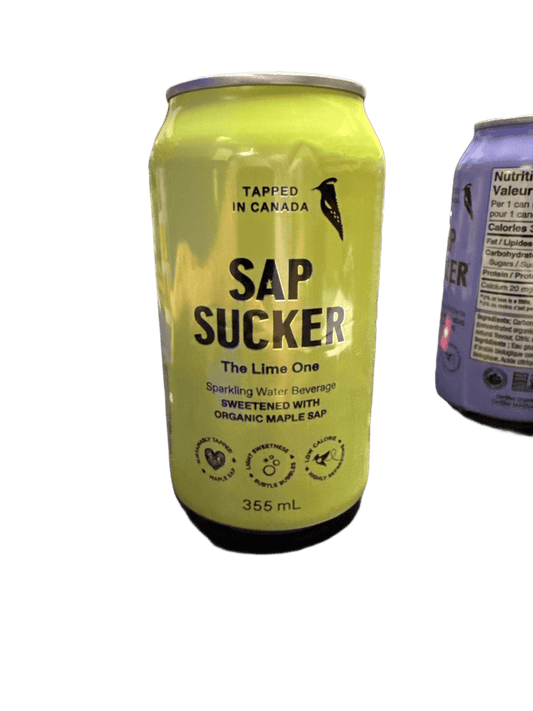 Sap Sucker Lime Sparkling Water Sweetened with Organic Maple Sap 355ML - Canadian Edition