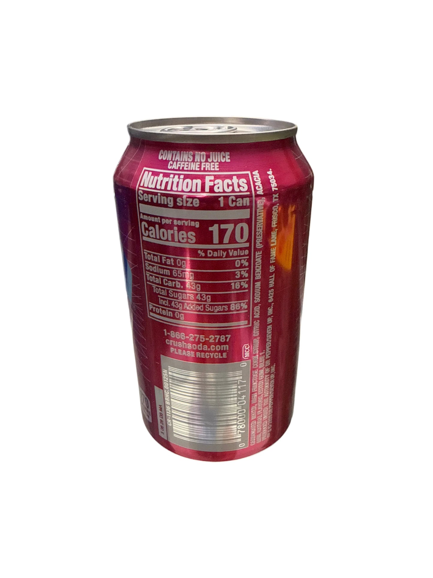 Crush Back To The 80s Electric Blue Razz 355ML - Canadian Edition