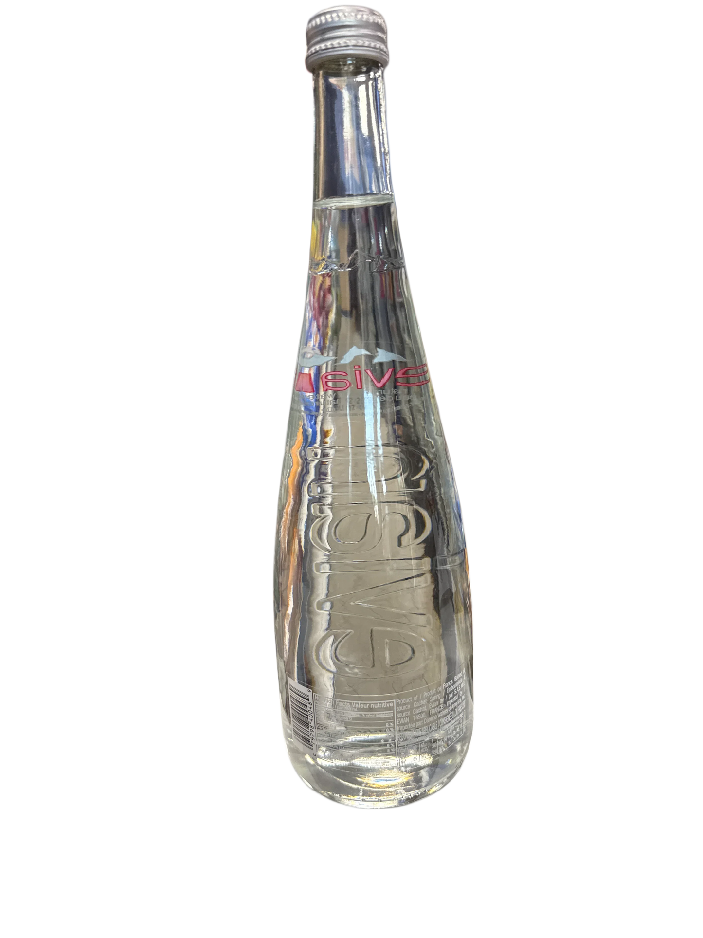 Evian Natural Spring Water Glass Bottle 750ML - France Edition