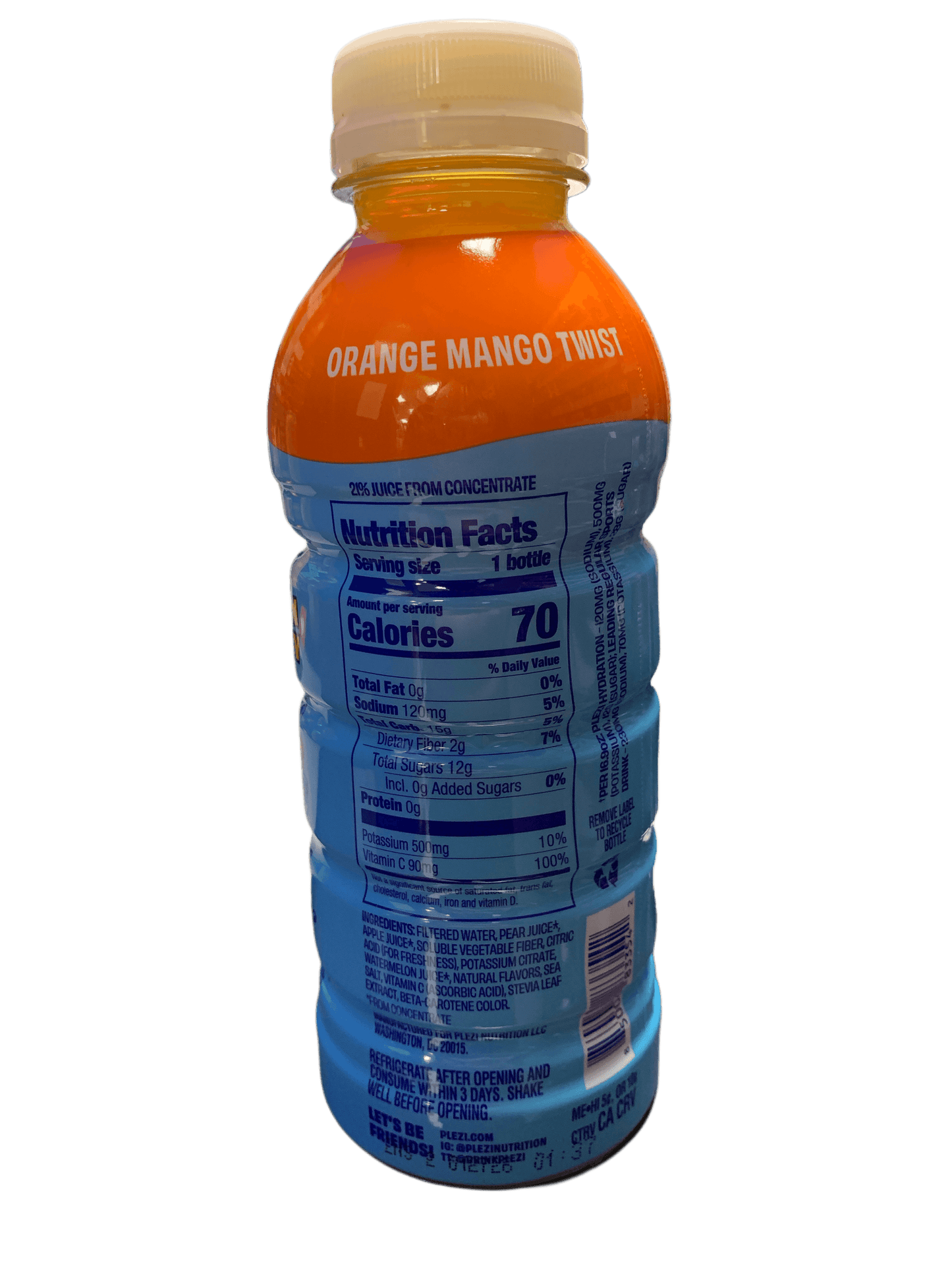 Plezi Hydration (Stephen Curry) Orange Mango Twist Flavour 500ML - U.S Edition