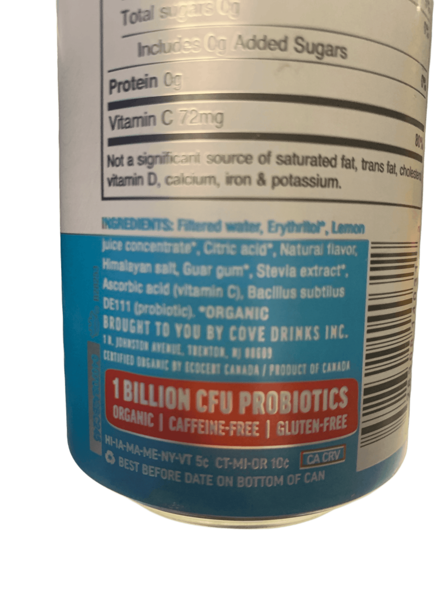 Cove Probiotics Zero Sugar Ice Pop Soda 355ML - Canadian Version