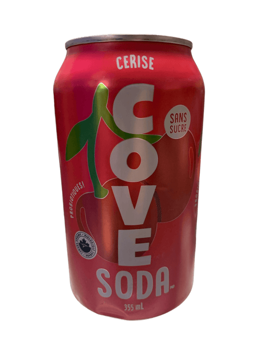 Cove Prebiotic's Zero Sugar Cherry Flavoured Soda 355ML - Canadian Edition