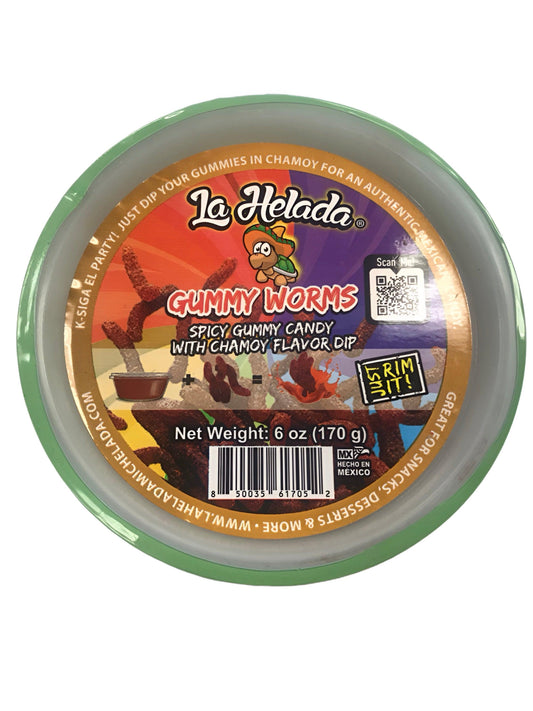 La Helada Spicy Gummy Worms Candy With Chamoy