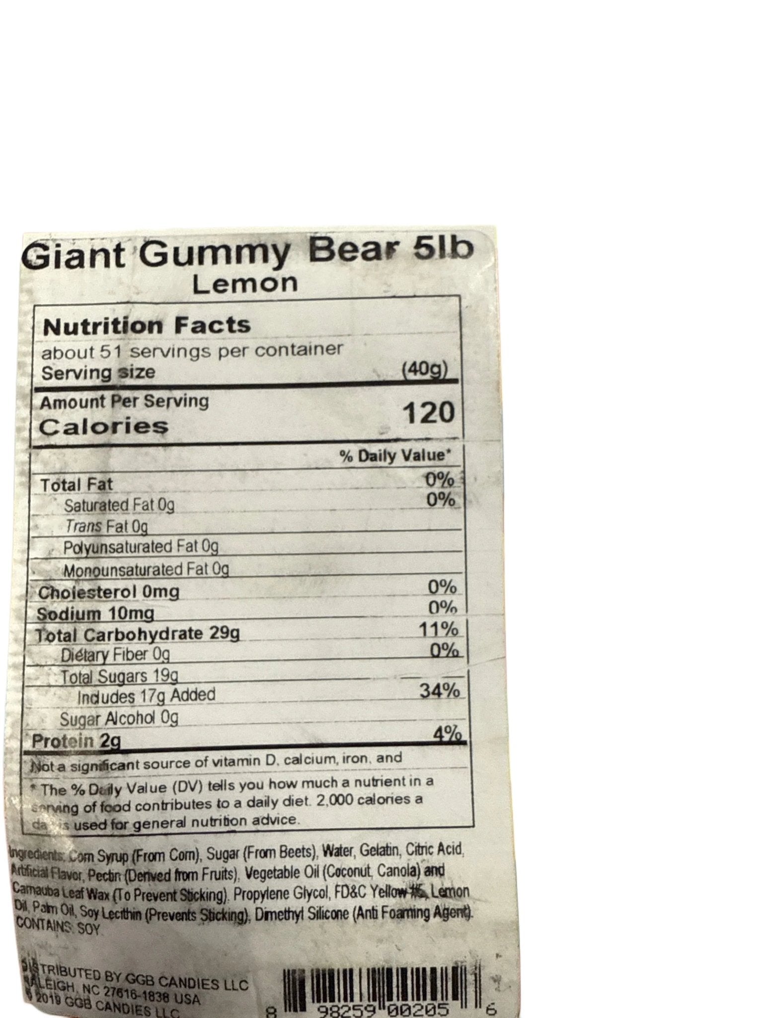5 Pound Lemon Flavoured Gummy Bear 2040G - U.S Edition - Jack Righteous