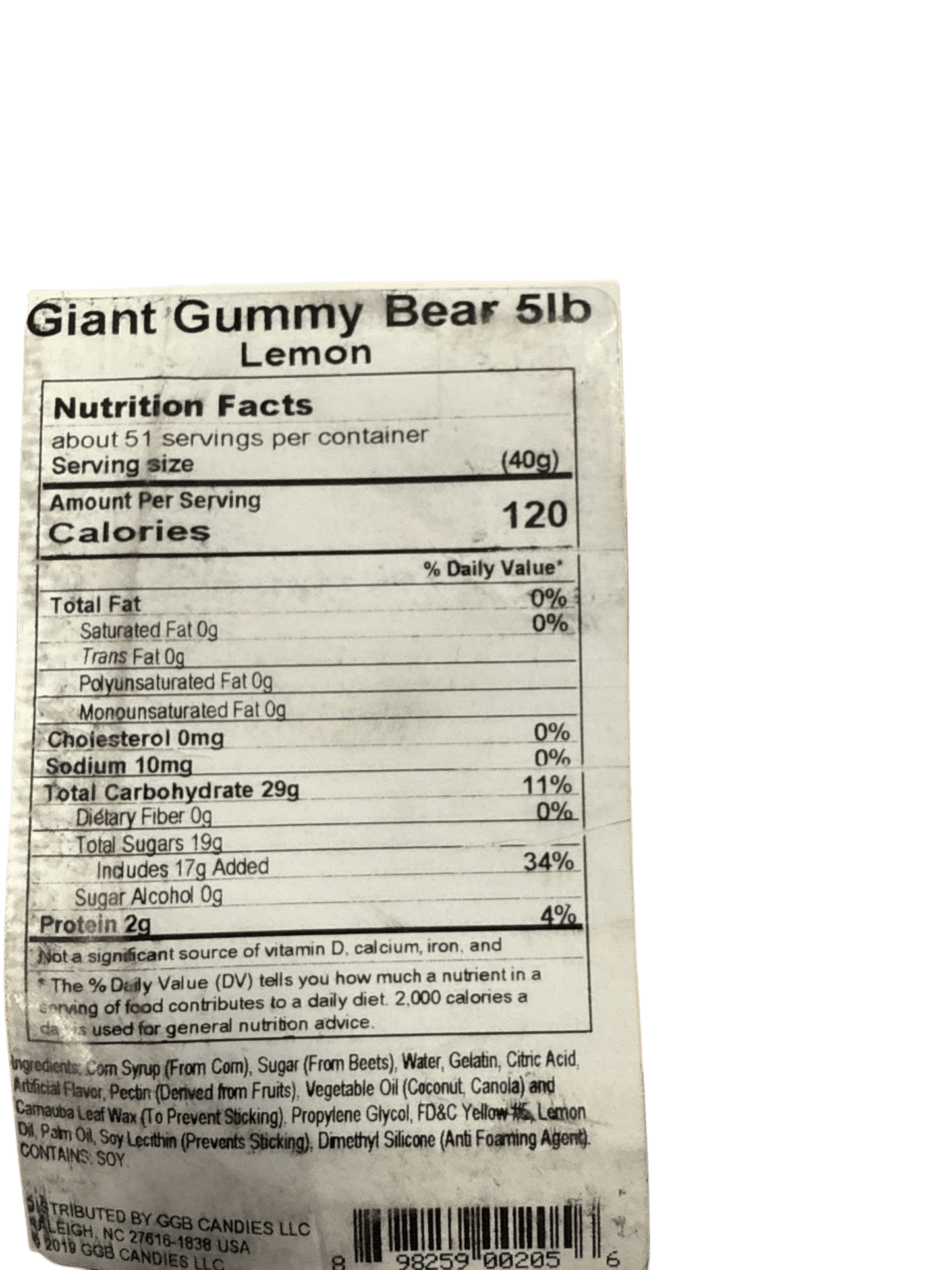 5 Pound Lemon Flavoured Gummy Bear 2040G - U.S Edition - Jack Righteous