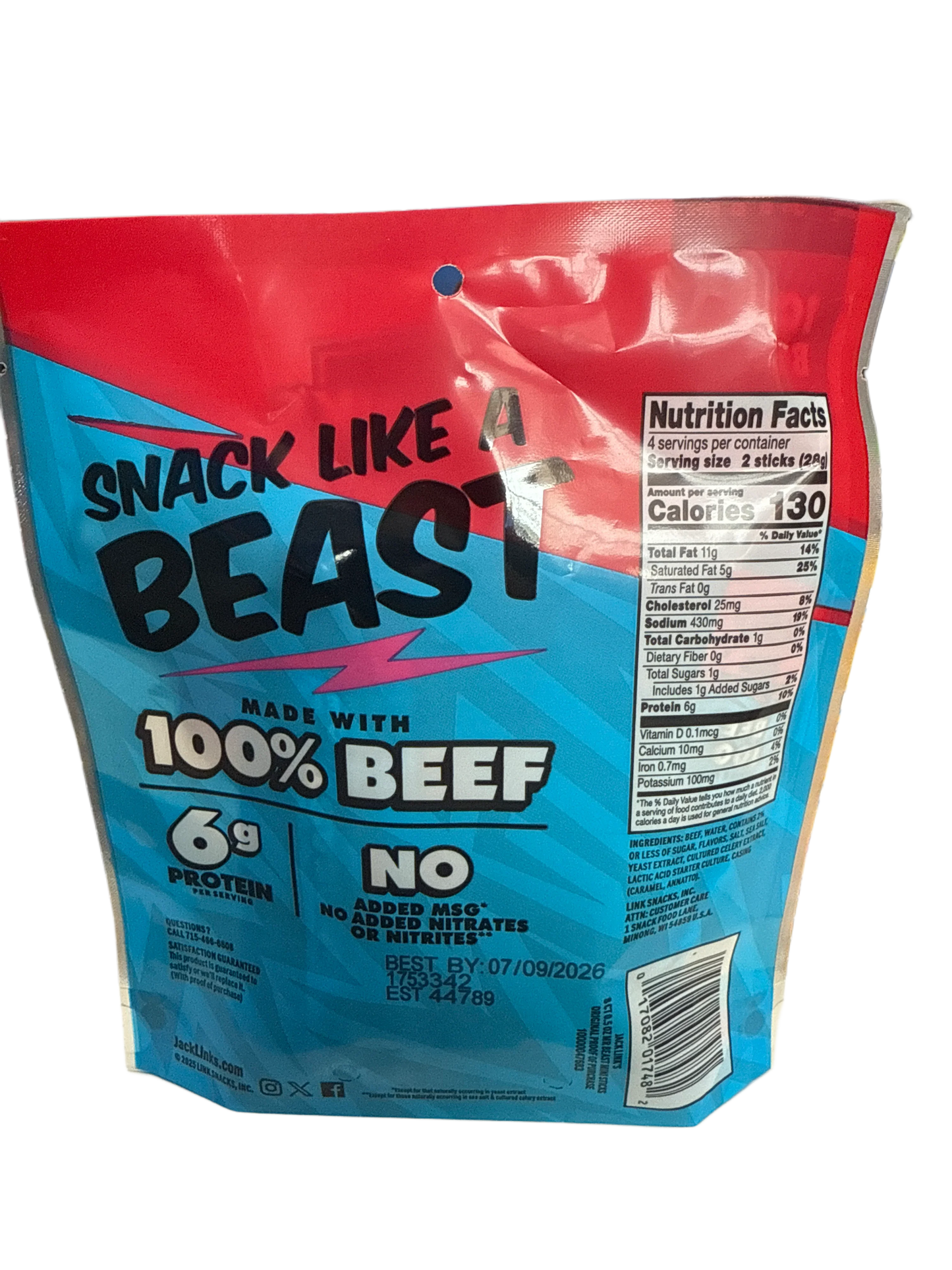 Jack Links Mr Beast Original Beef Mini Sticks 113G - U.S Edition