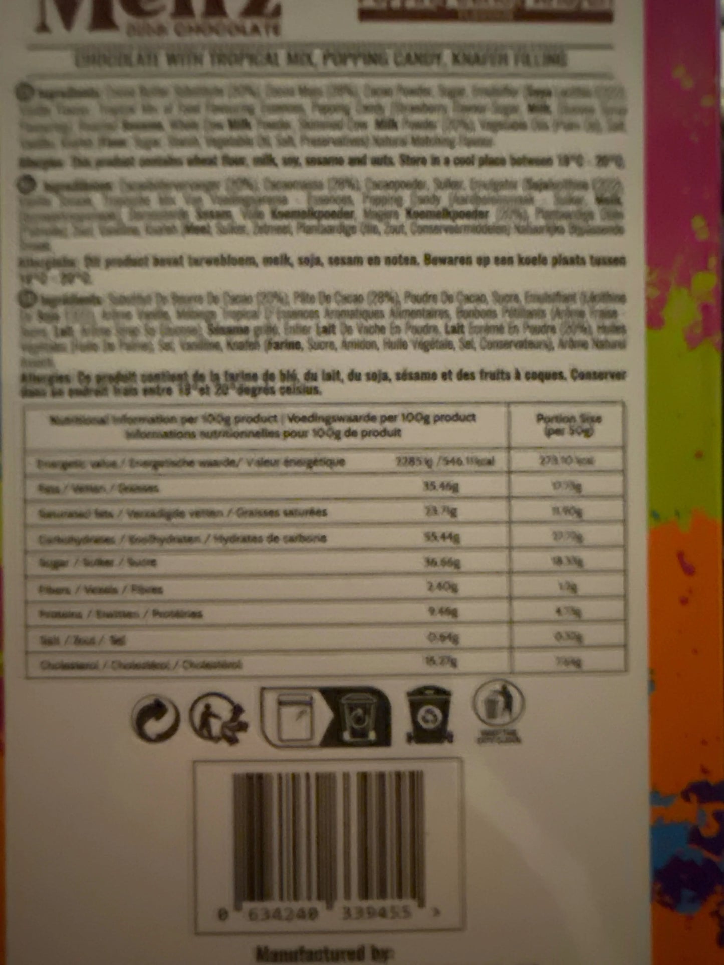 Meltz Dubai Chocolate Popping Candy Knafeh Flavour 75G - Dubai Edition