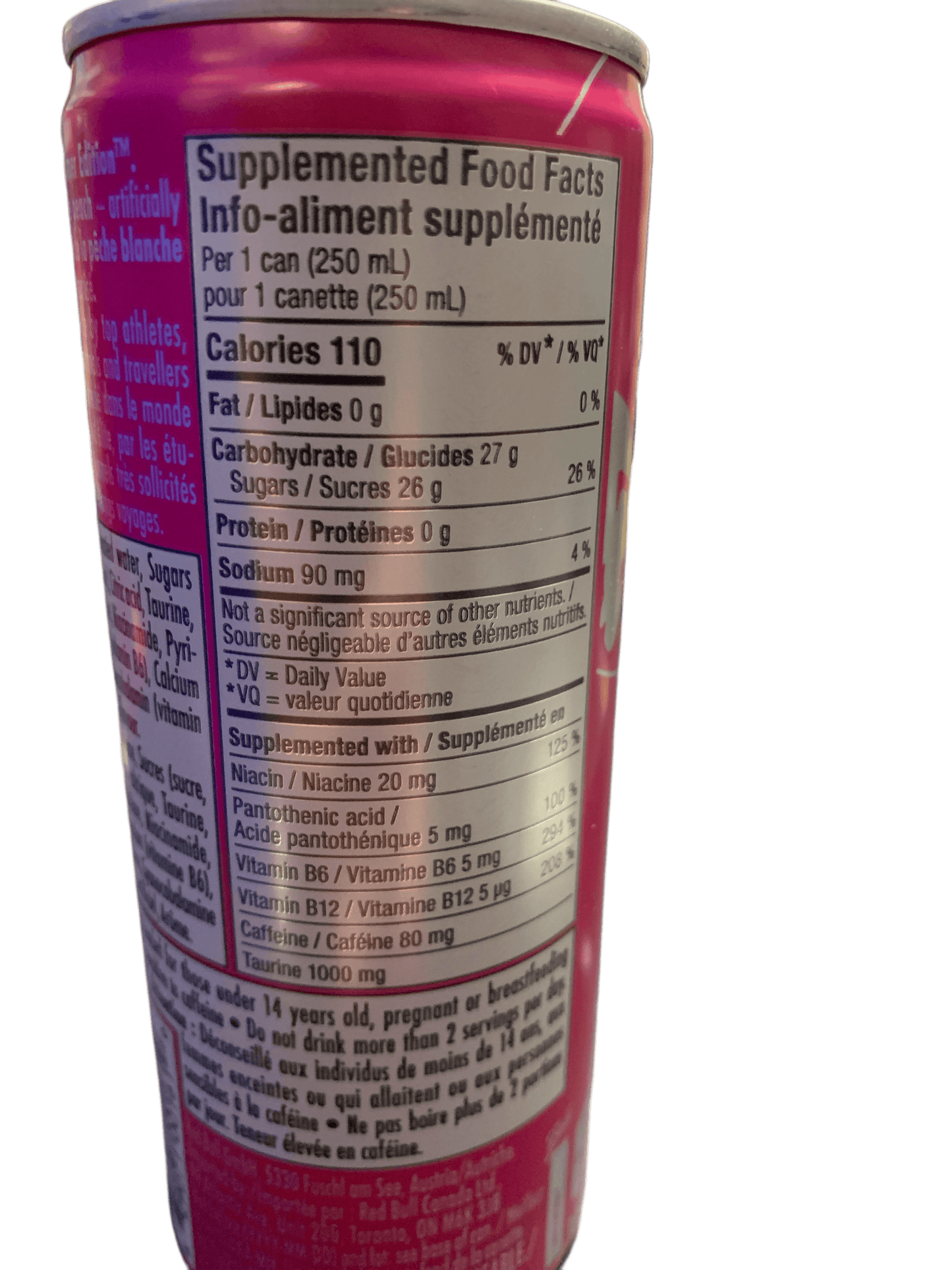 Red Bull Summer Edition White Peach Flavour 250ML - Canadian Edition