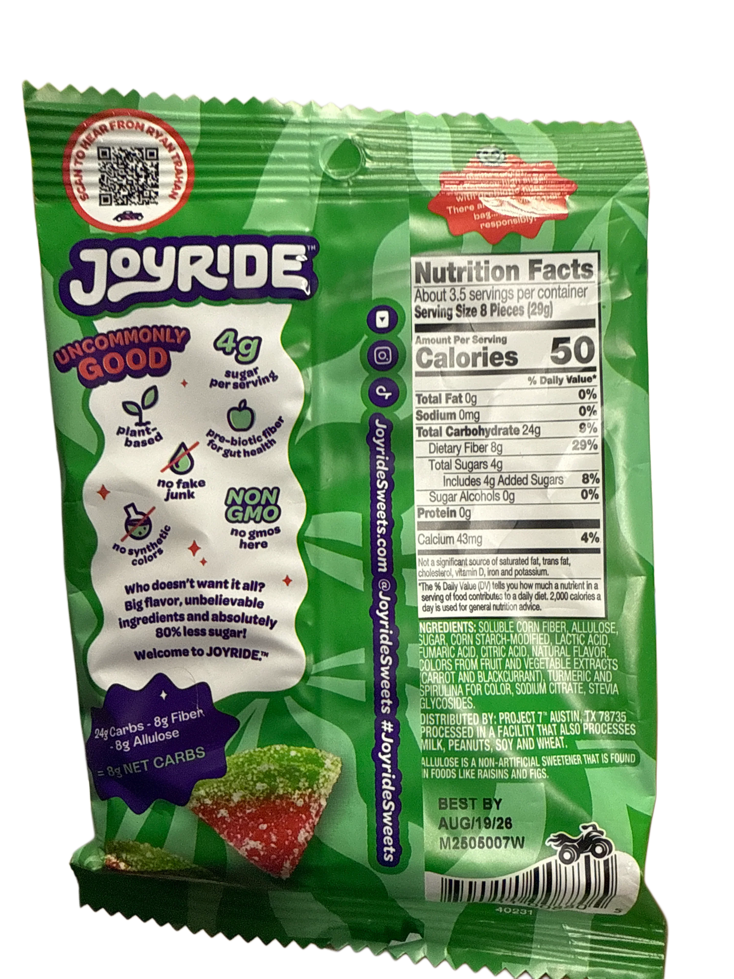 JOYRIDE Uncommon Candy Sour Watermelon Wedges 3.5OZ - U.S Edition