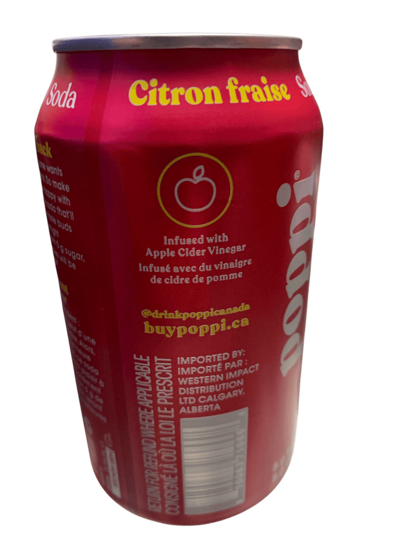 Poppi Strawberry Lemon Soda 355ML - Canadian Edition