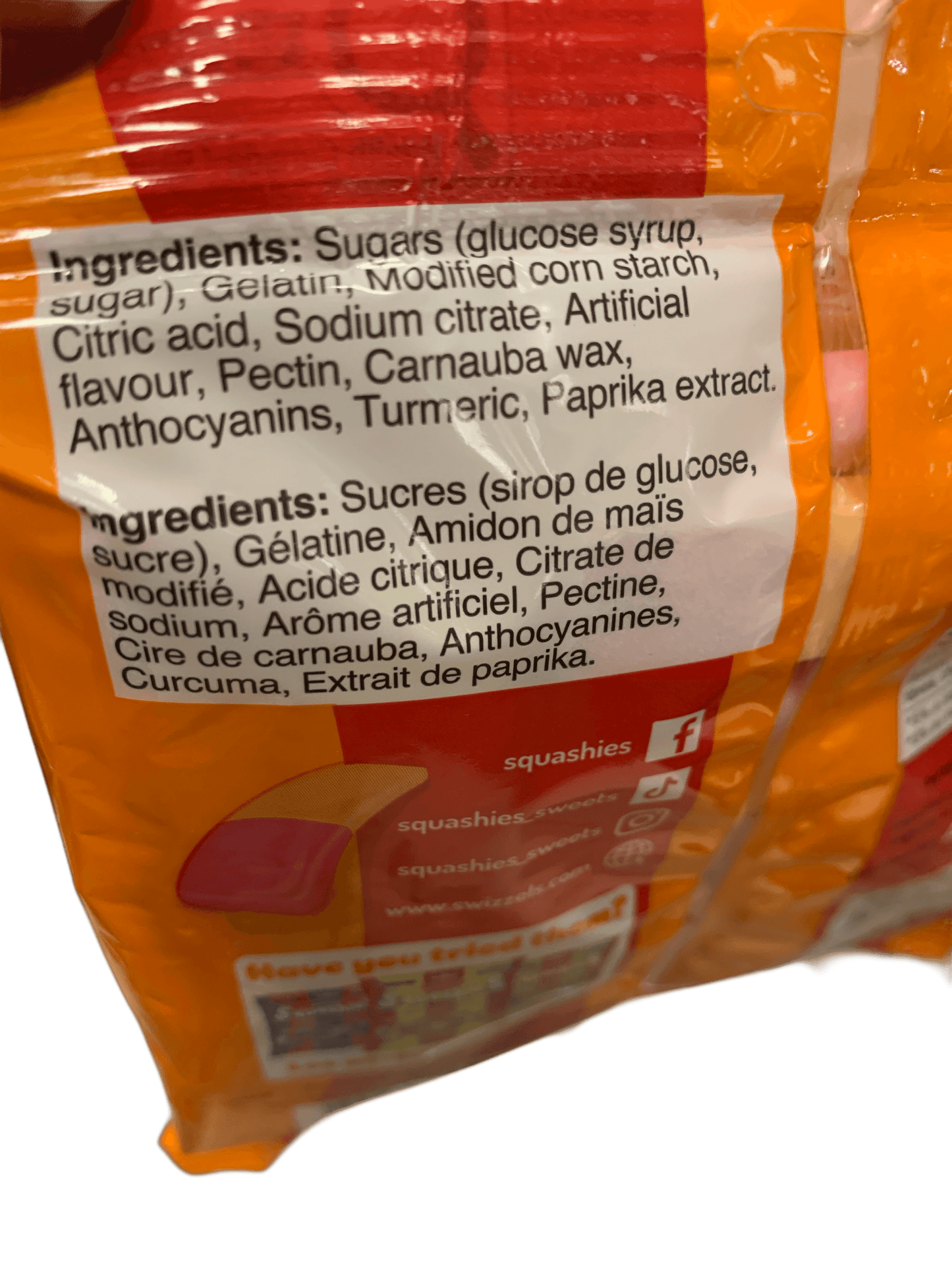 Squashies Orange and Cherry Flavour 160G - U.K Edition