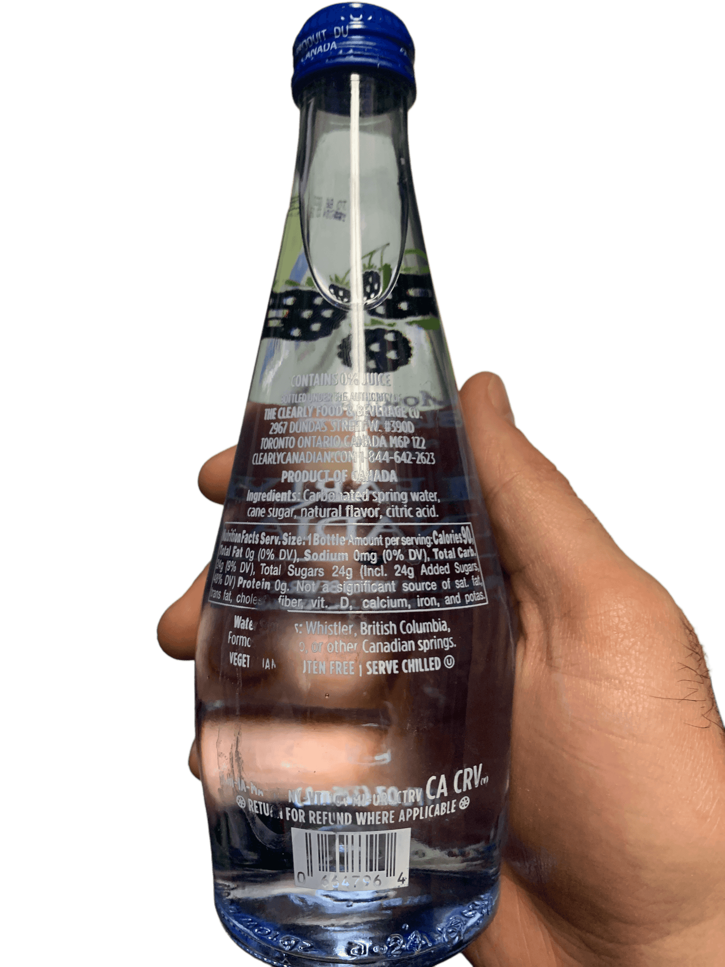 Clearly Canadian Sparkling Mountain Blackberry Bottle 325ML - Canadian Edition