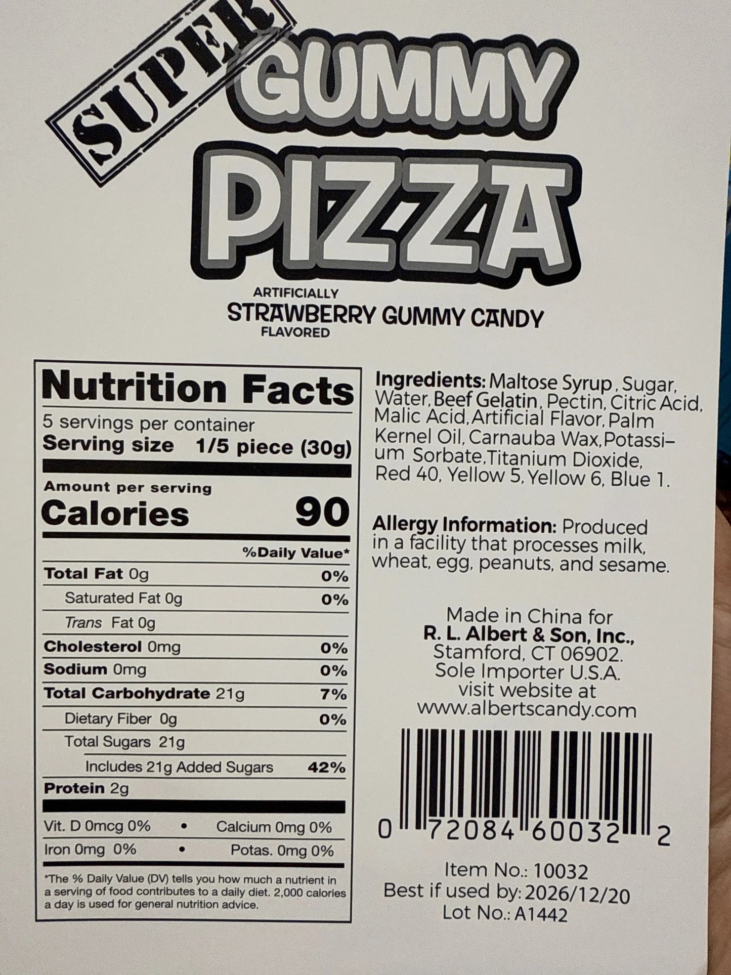 Super Gummy Pizza Candy 150G - U.S Edition