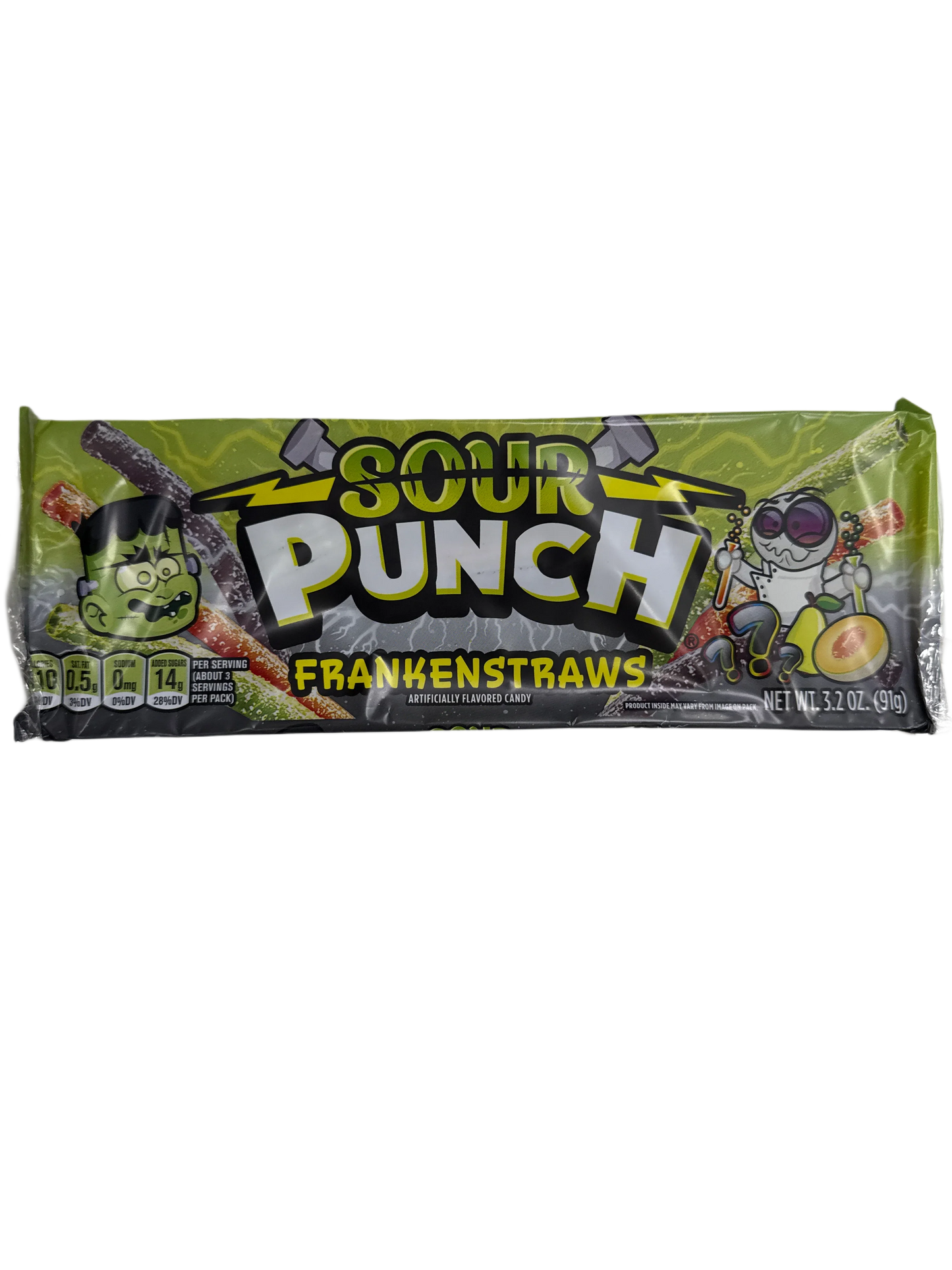Sour Punch Halloween Frankenstraws Rope Candy 91G - U.S Edition