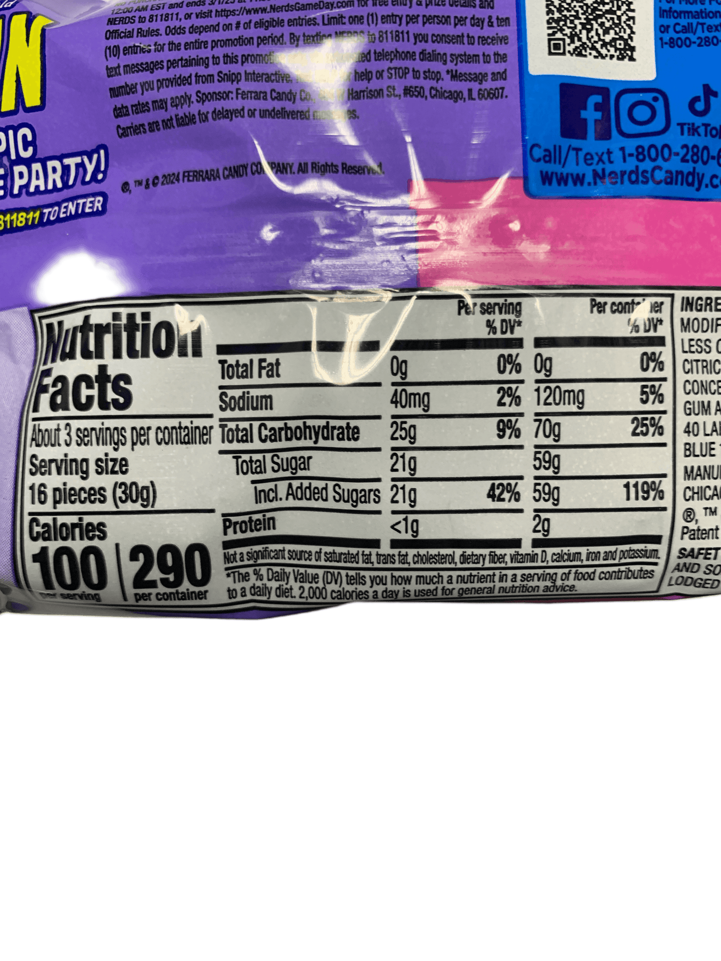 Nerds Gummy Clusters Grape Strawberry Blitz Share Pack 30G - U.S Edition