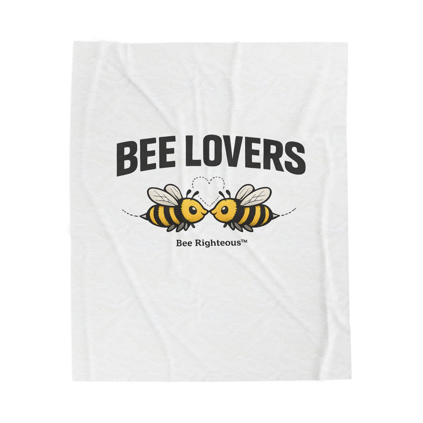 Bee Lovers Velveteen Plush Blanket — Cute Bee Kissing Design, Cozy Throw for Bee Lovers & Nature Fans