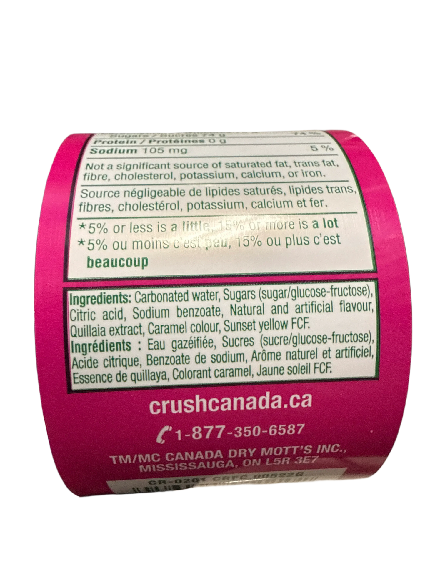 Crush Cream Soda Clear 500ML - Canadian Edition