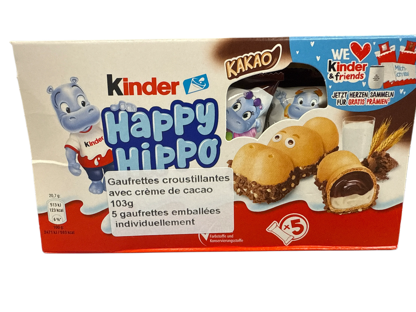 Kinder Happy Hippo Cocoa Wafer Chocolates 103G - German Edition