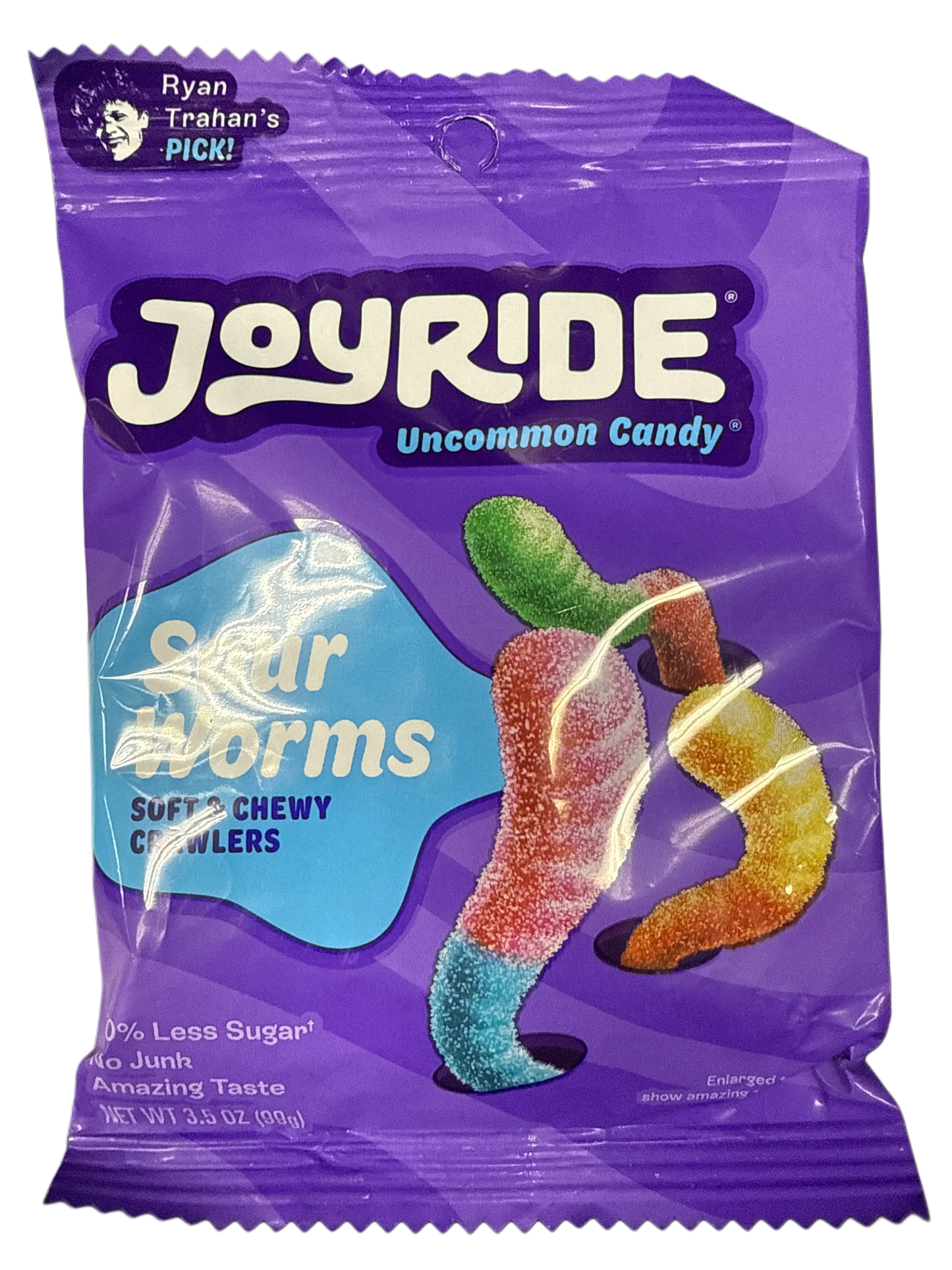Ryan Trahan's Joyride Sour Worms Soft & Chewy Crawlers 99G - U.S Edition
