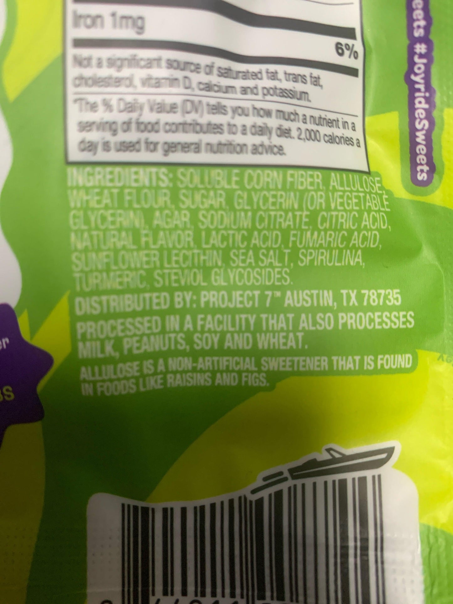 Ryan Trahan's Joyride Plant Based Sour Green Apple Strips Candy 99G U.S Edition