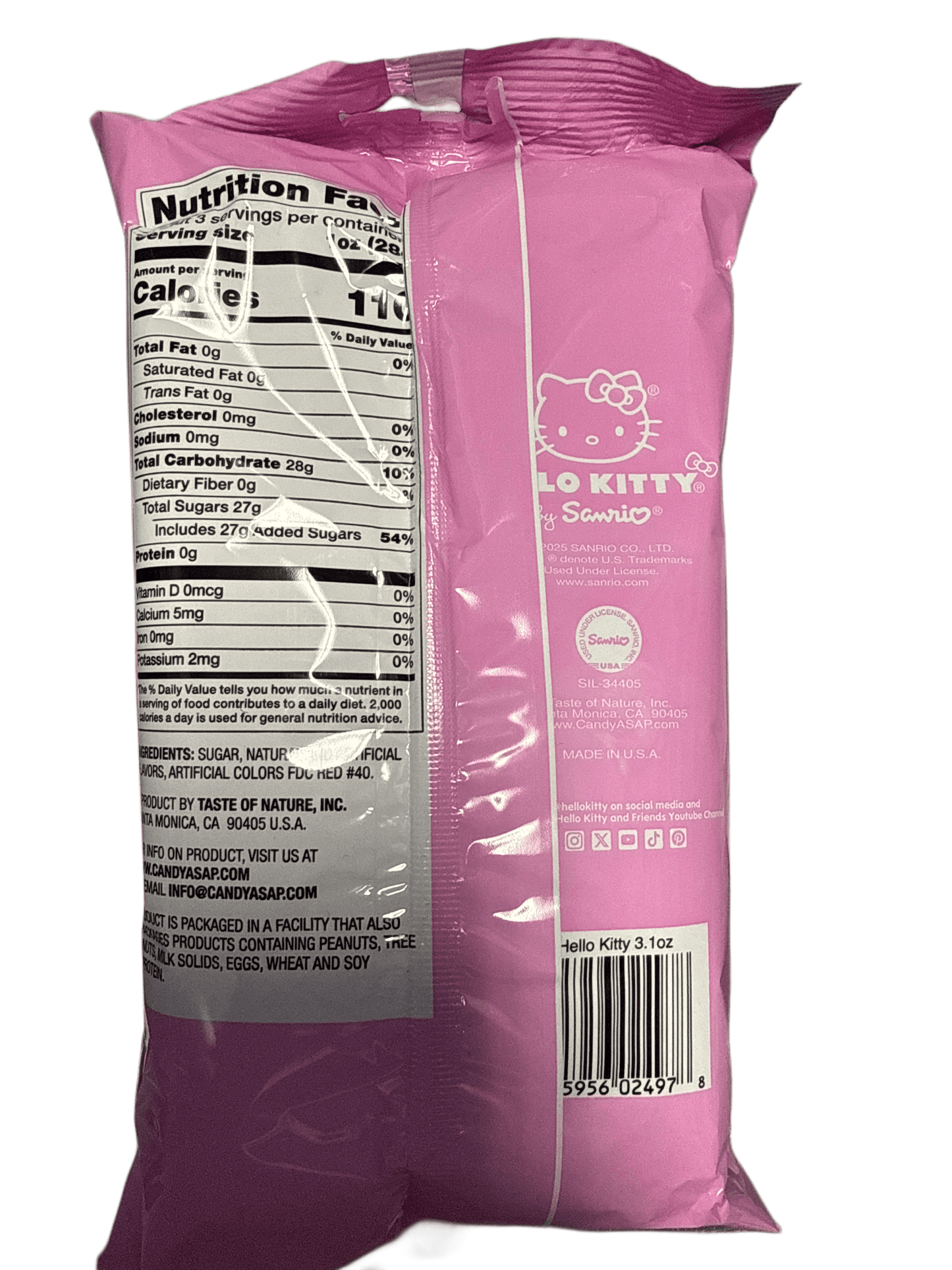 Hello Kitty Cherry Strawberry Flavoured Cotton Candy 88G - U.S Edition