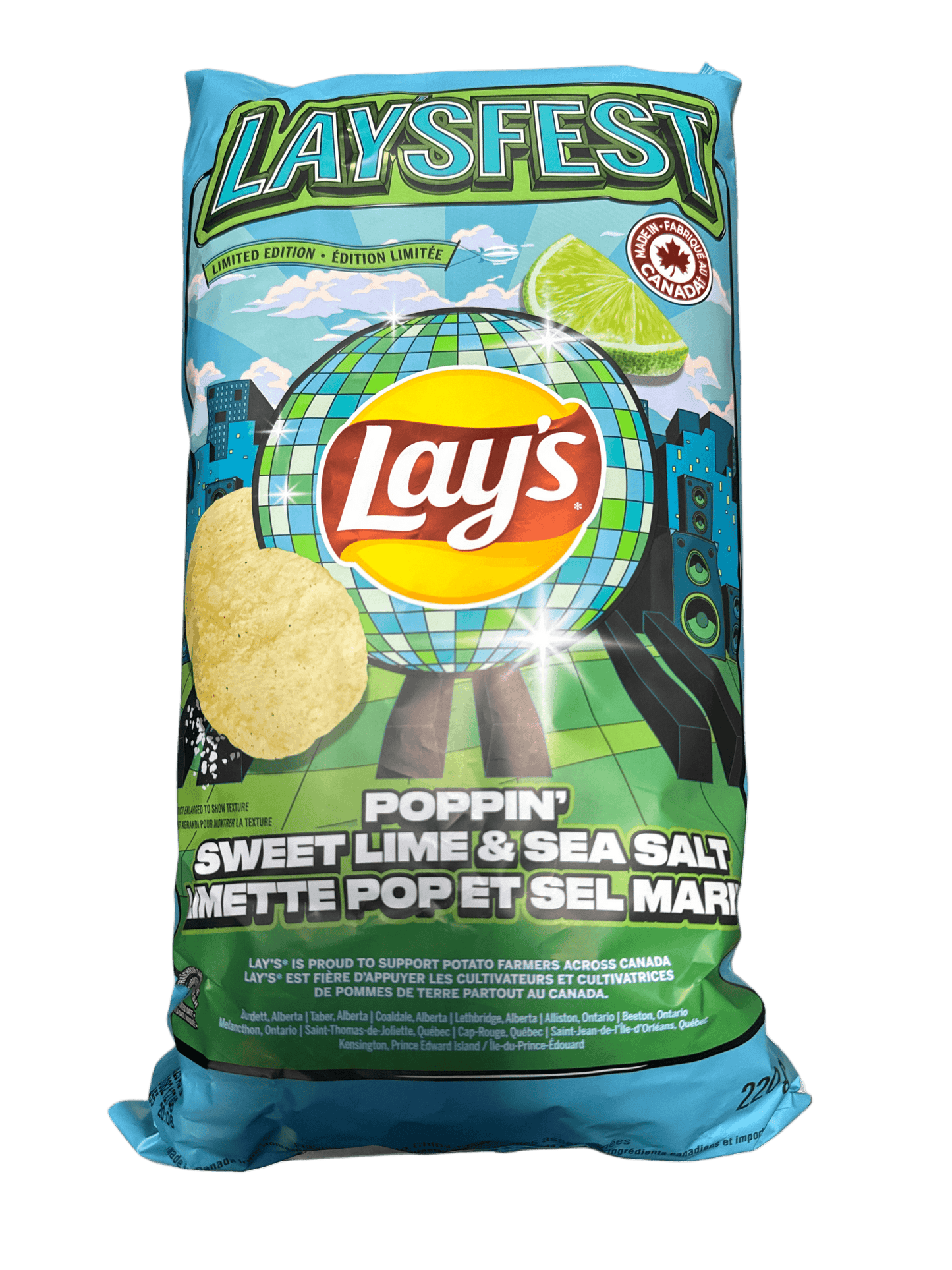 Lays Limited Edition Laysfest Poppin Sweet Lime and Sea Salt 220G - Canadian Edition