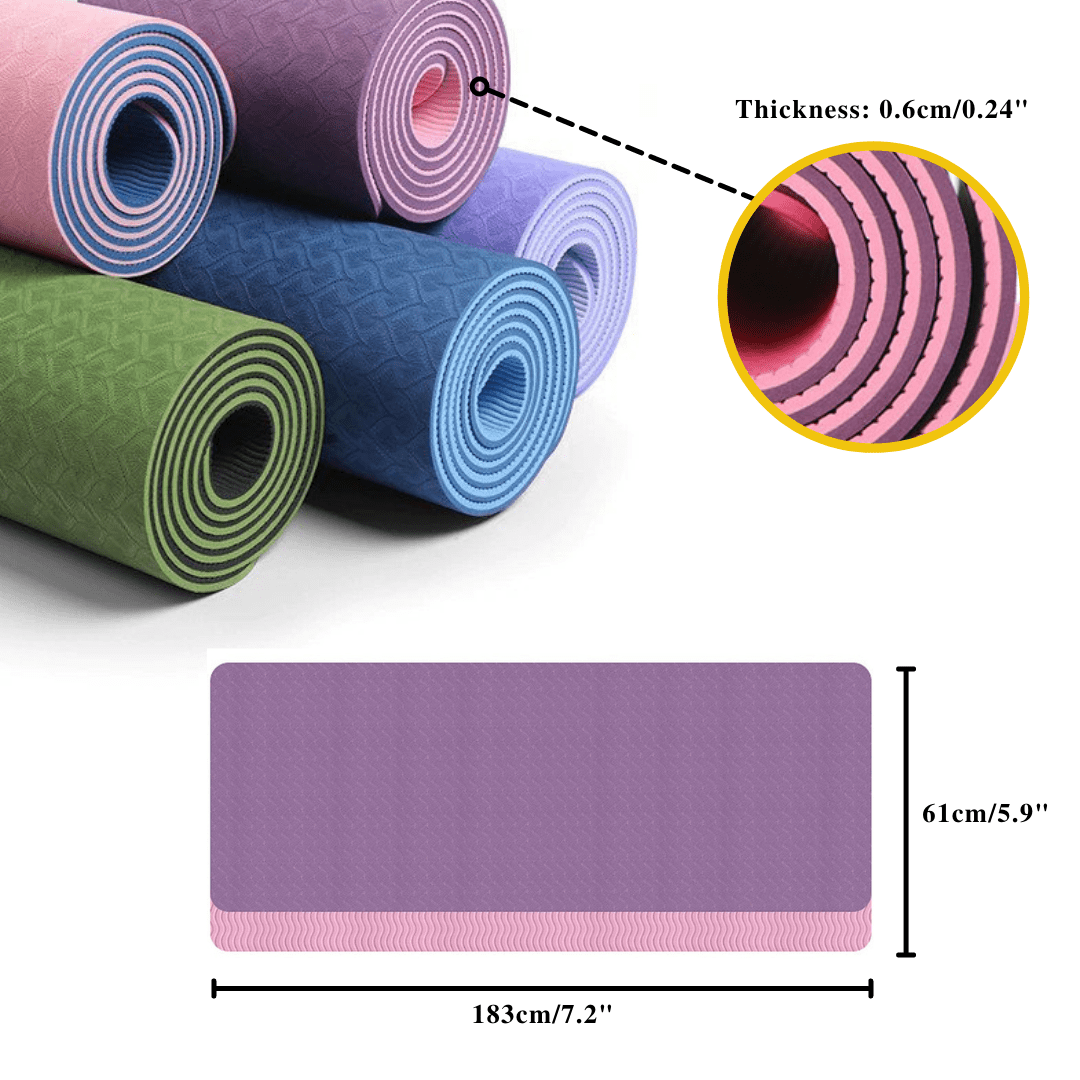 6mm Thick Double Color Anti - Slip TPE Yoga Mat - Jack Righteous