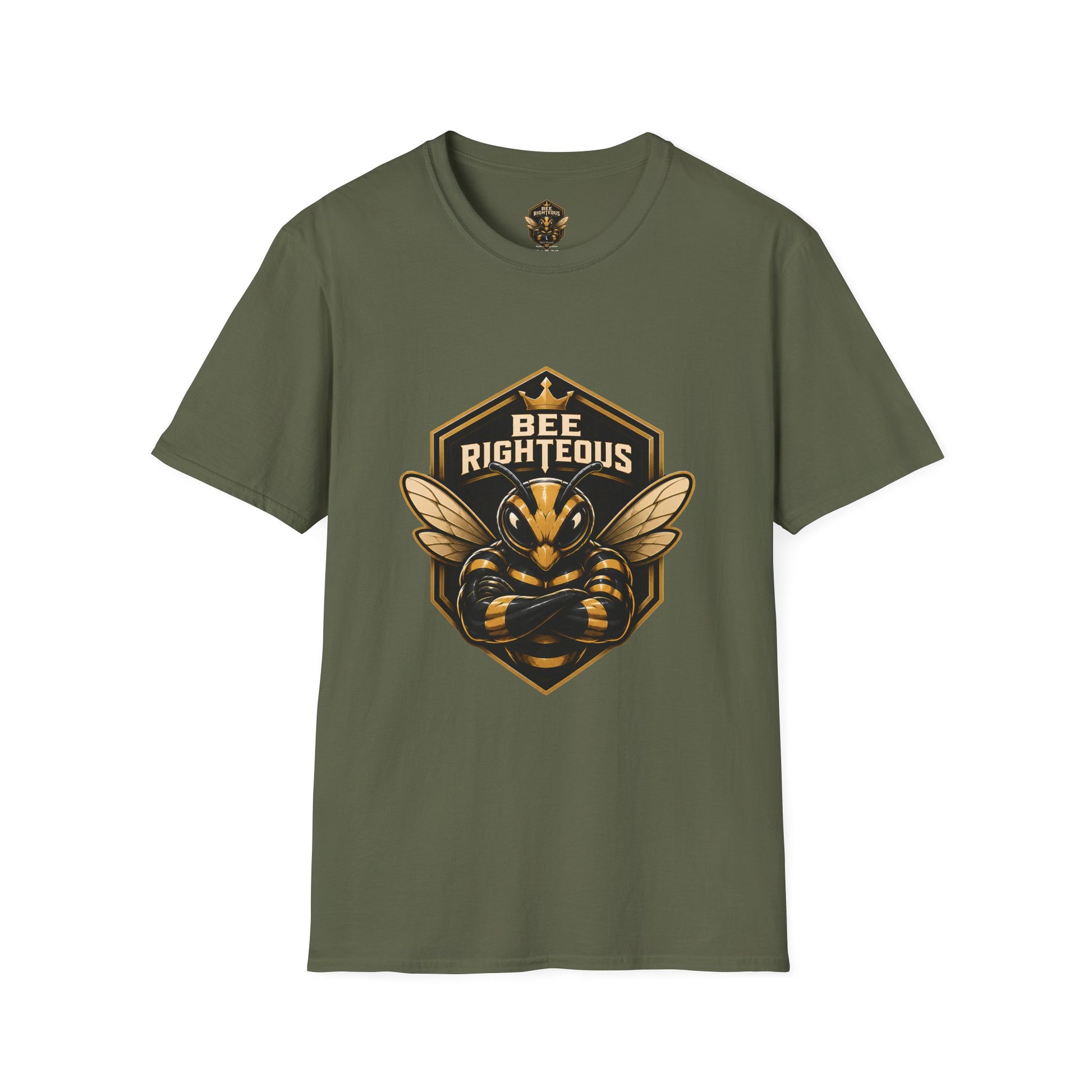 Gray t-shirt with metal detecting graphic and text on a white background