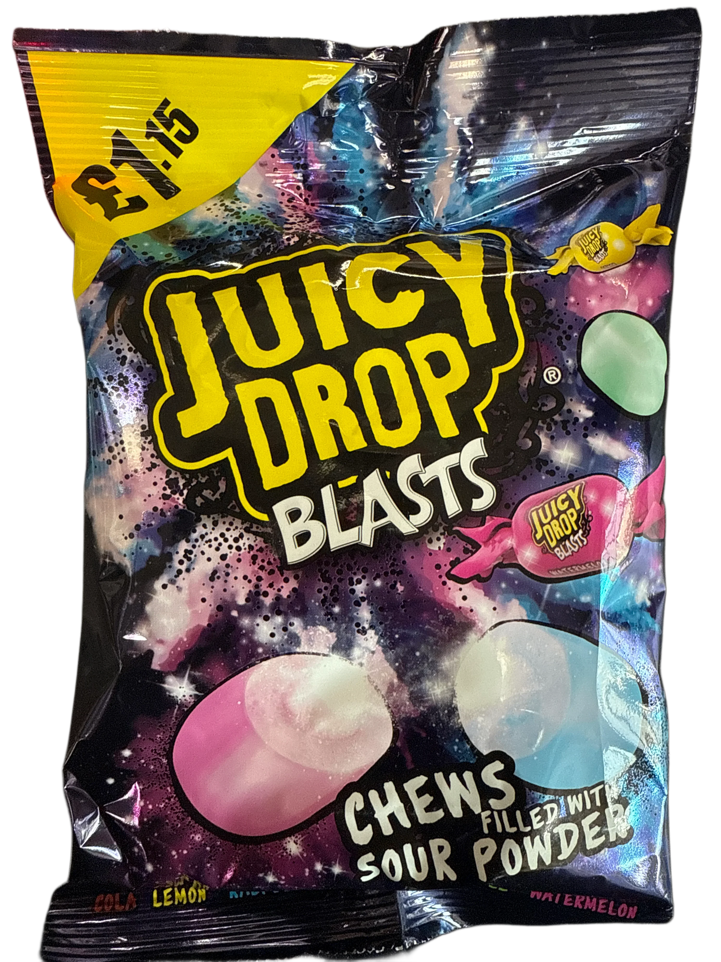 Juicy Drop Blasts Chews Filled With Sour Powder 120G - U.K Edition
