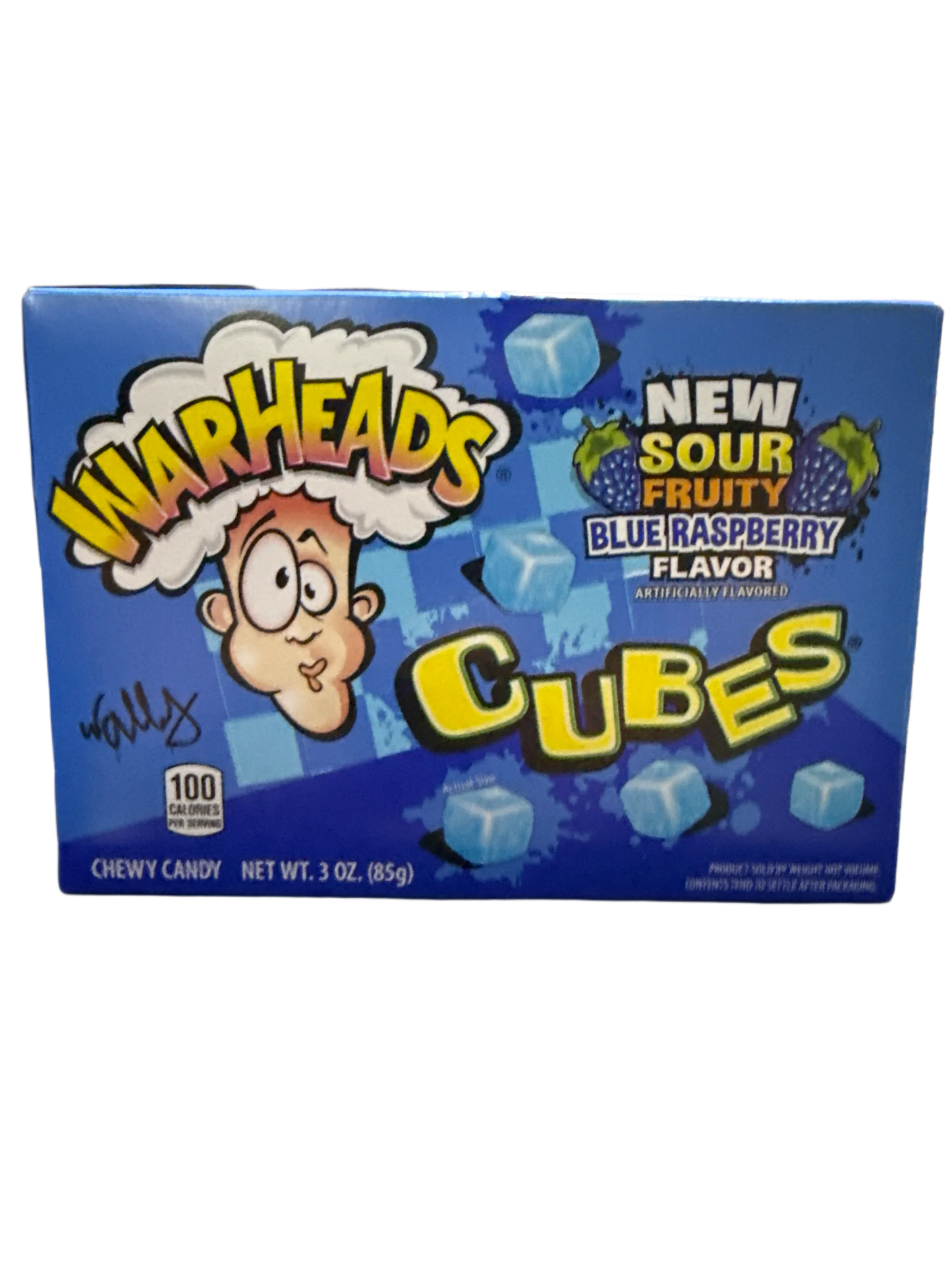 Warheads Sour Blue Raspberry Cubes 85G - U.S Edition