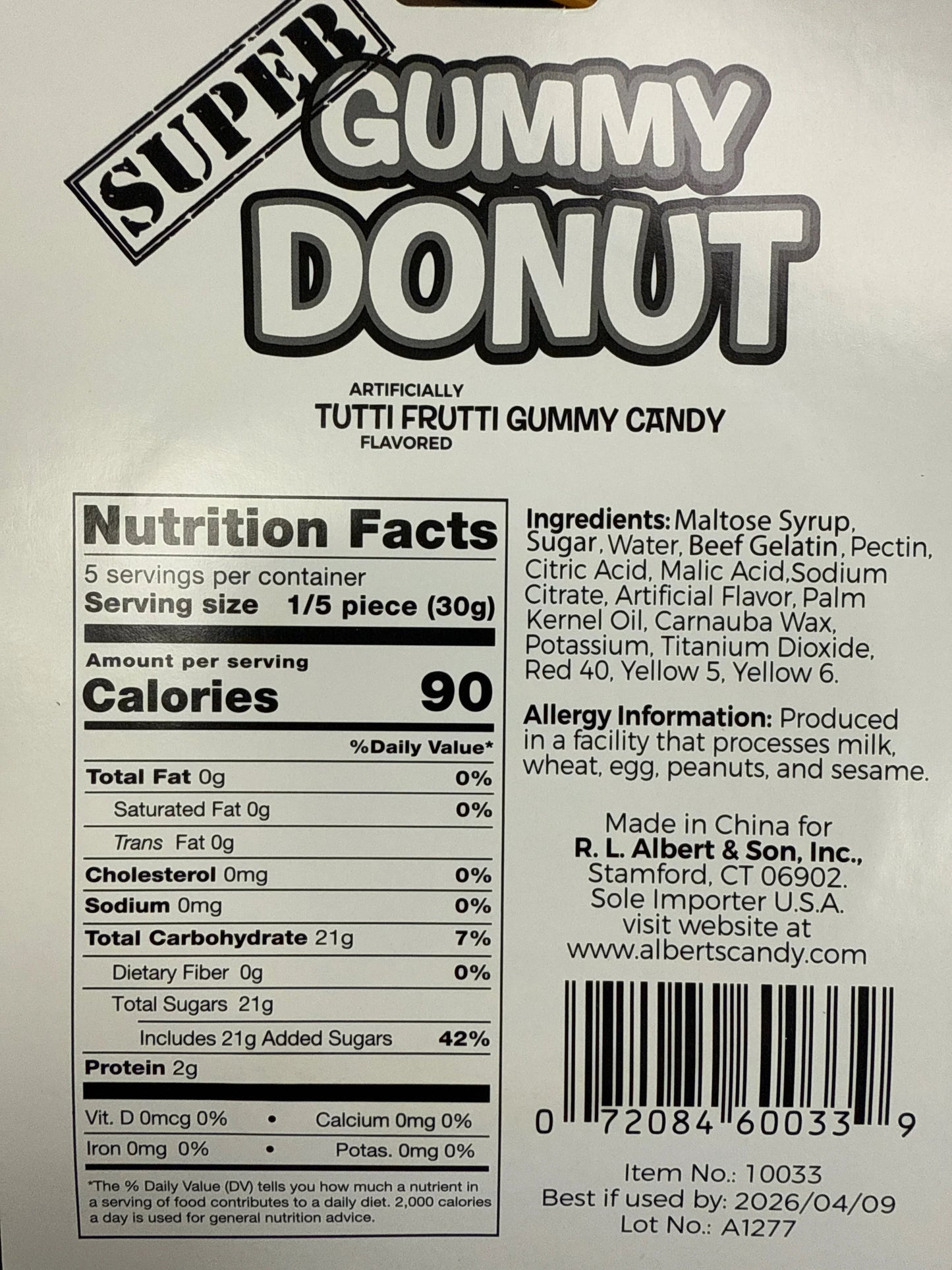 Super Gummy Donut Candy 150G - U.S Edition