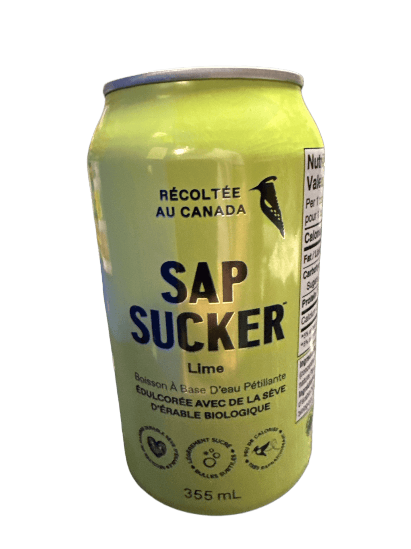 Sap Sucker Lime Sparkling Water Sweetened with Organic Maple Sap 355ML - Canadian Edition