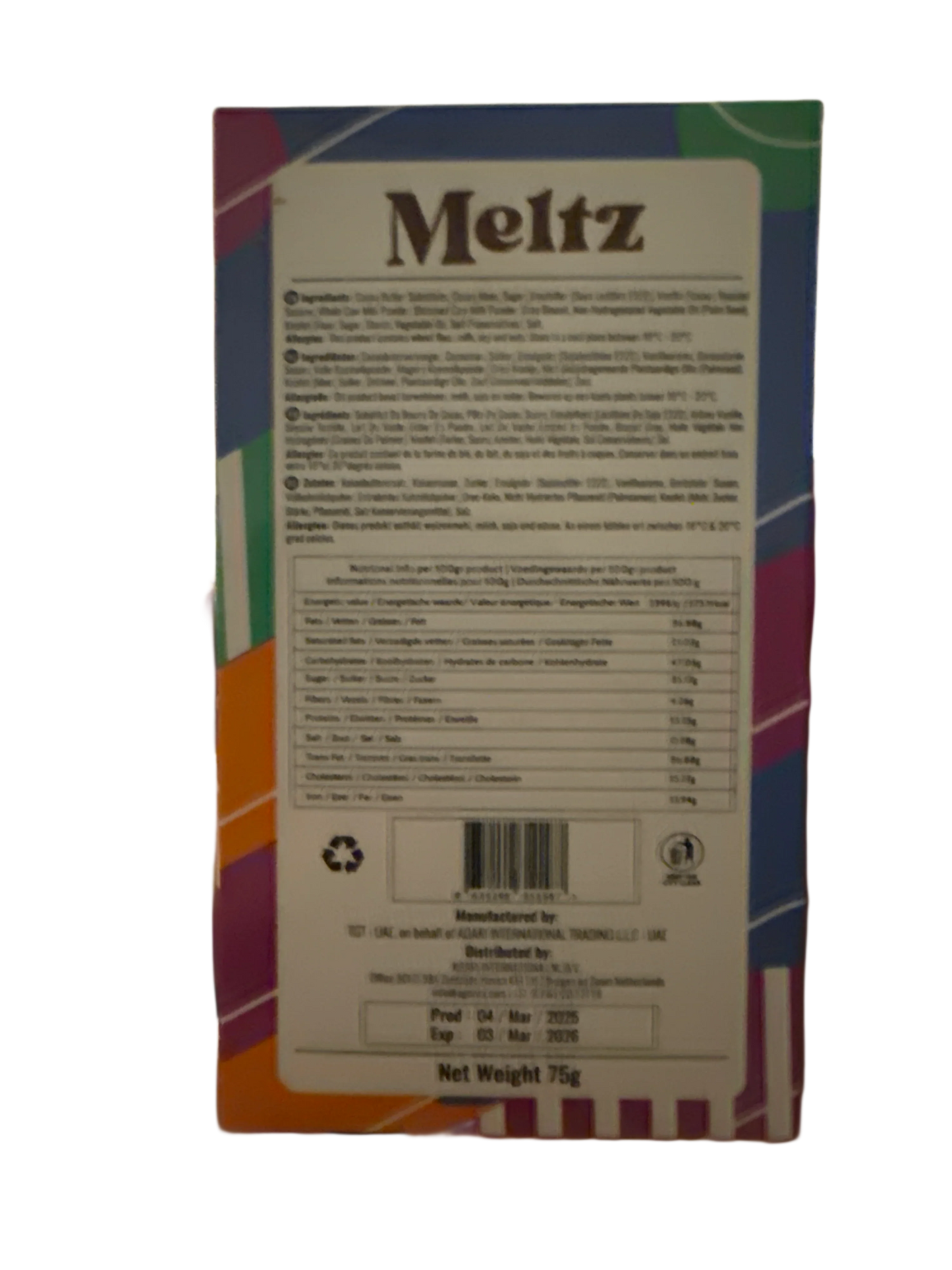 Meltz Dubai Chocolate Oreo Knafeh Flavour 75G - Dubai Edition