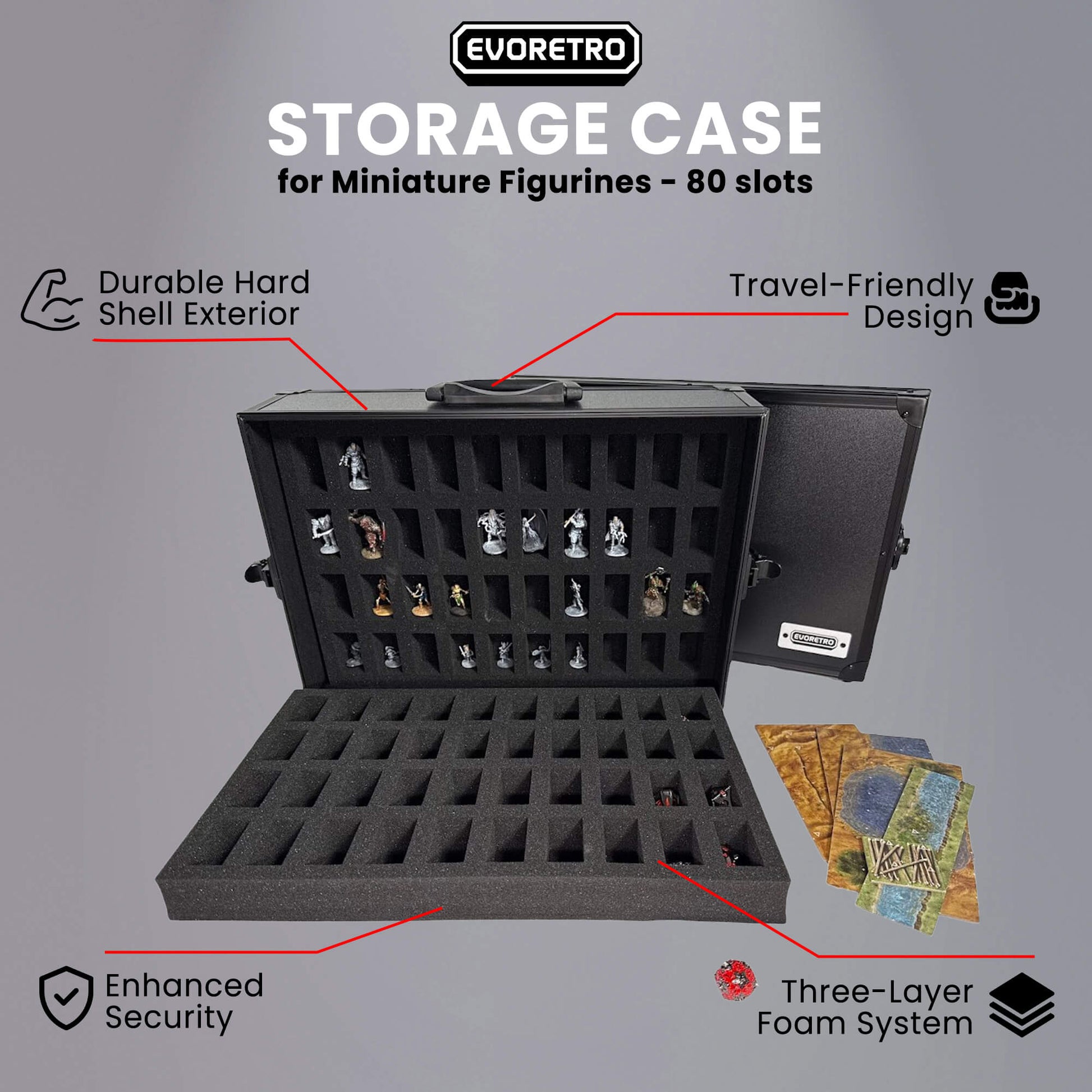 80 - Slot Miniature Storage Case with Customizable Foam - Jack Righteous