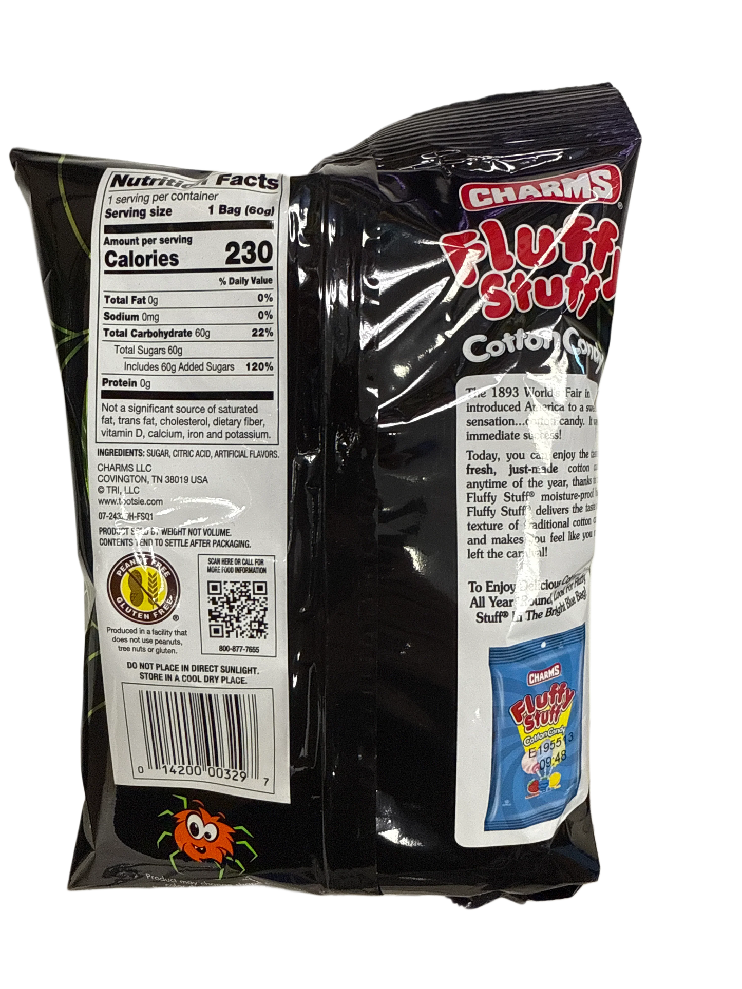 Charms Halloween Spiders Web Cotton Candy Sour Apple Flavour 60G - U.S Edition