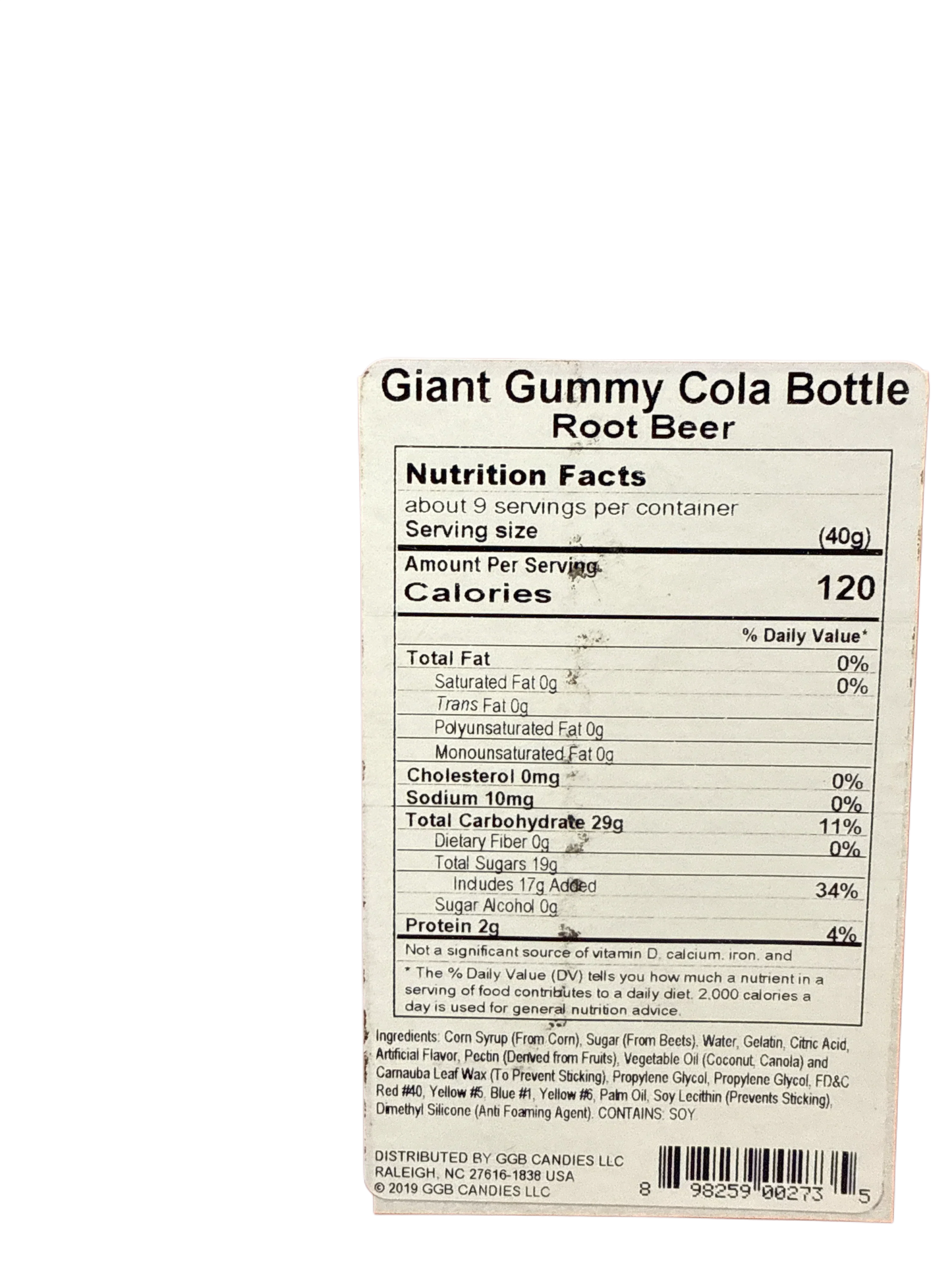 Giant Root Beer Flavoured Gummy Cola Bottle 360G - U.S Edition