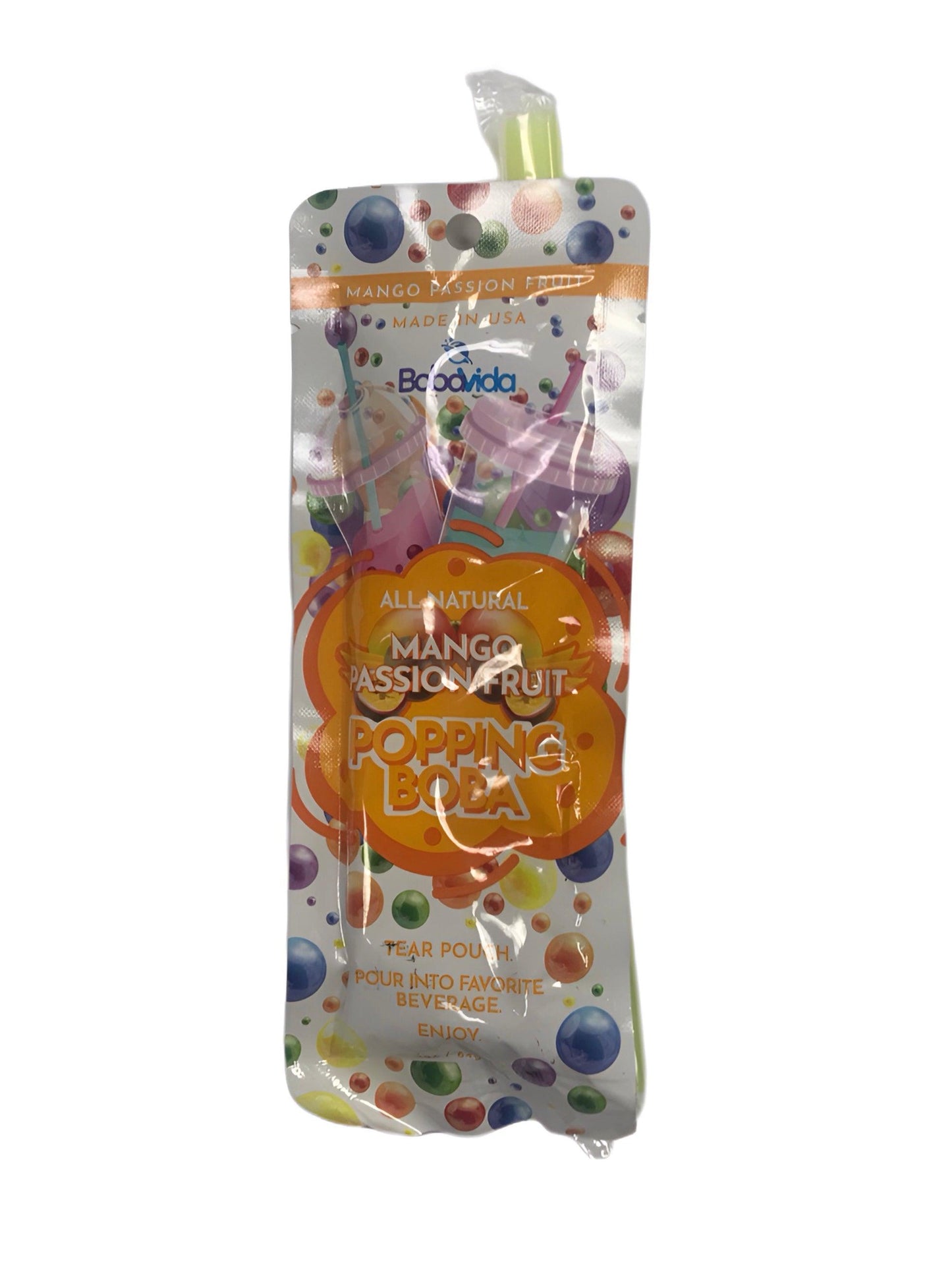 BobaVida Mango Passion Fruit Popping Boba Pouch (84g)