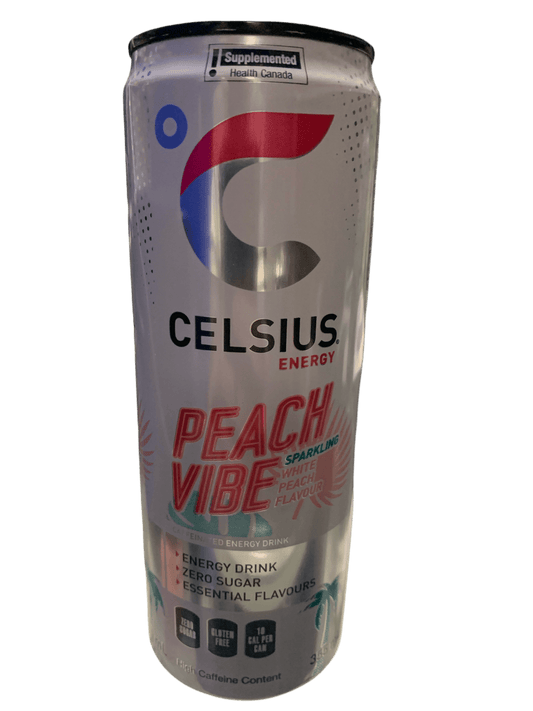 Celsius Peach Vibe Zero Sugar Energy Drink 355ML - Canadian Edition